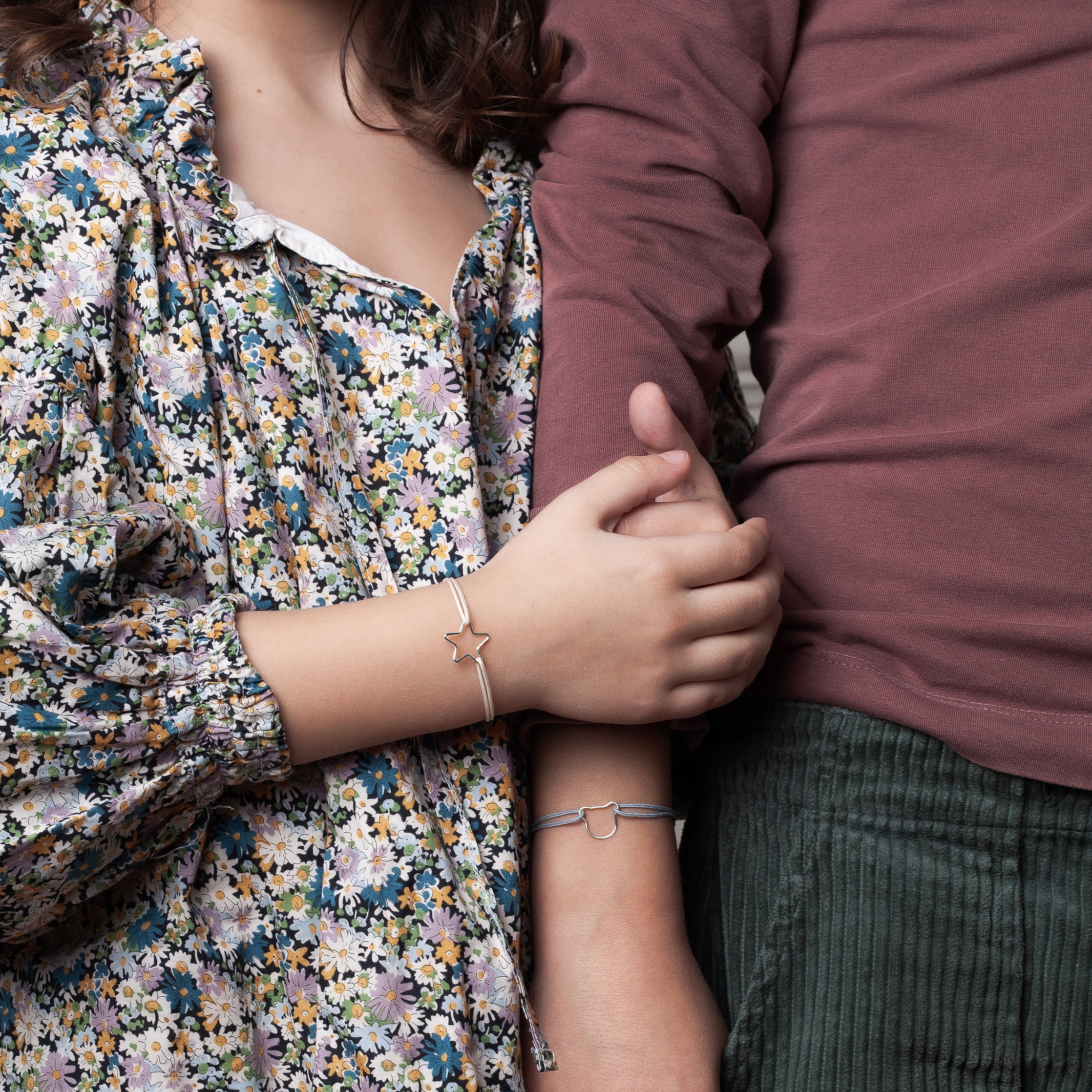 Bracelet Cordon Enfant Petite Étoile - or blanc 750/1000