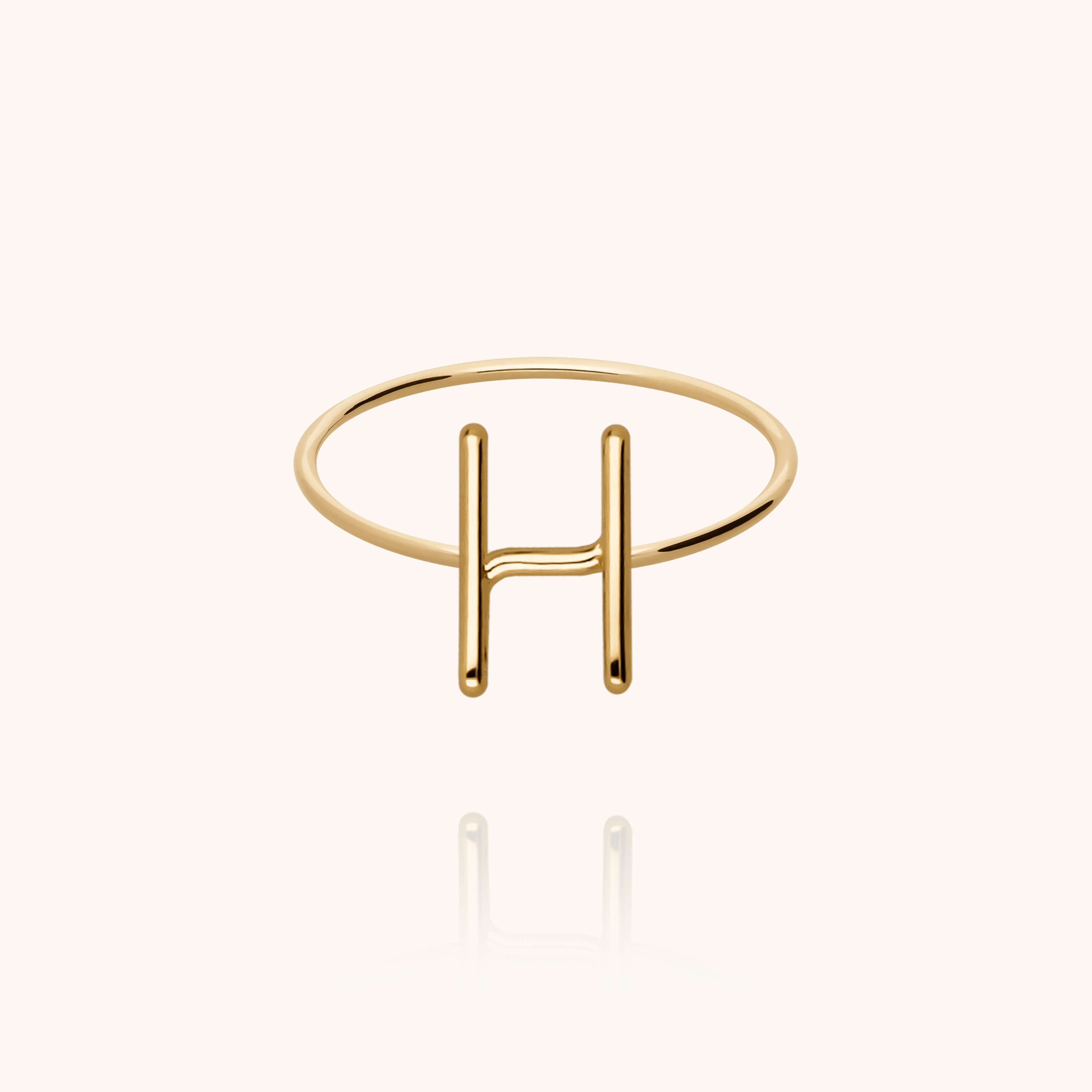 Bague Capitale Initiale en or jaune 18K — bague personnalisable Atelier Paulin