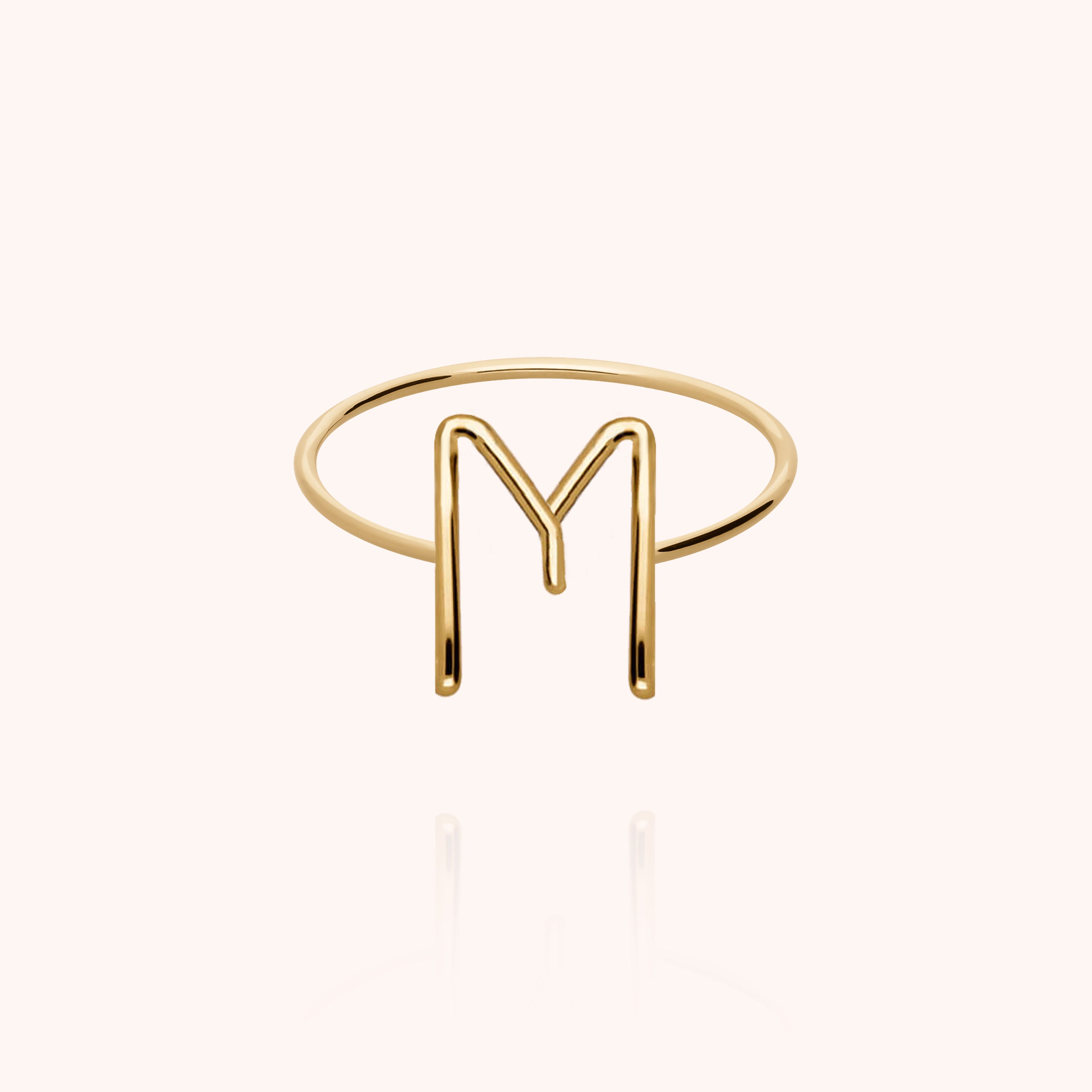 Initial Capital Ring - yellow gold 750/1000