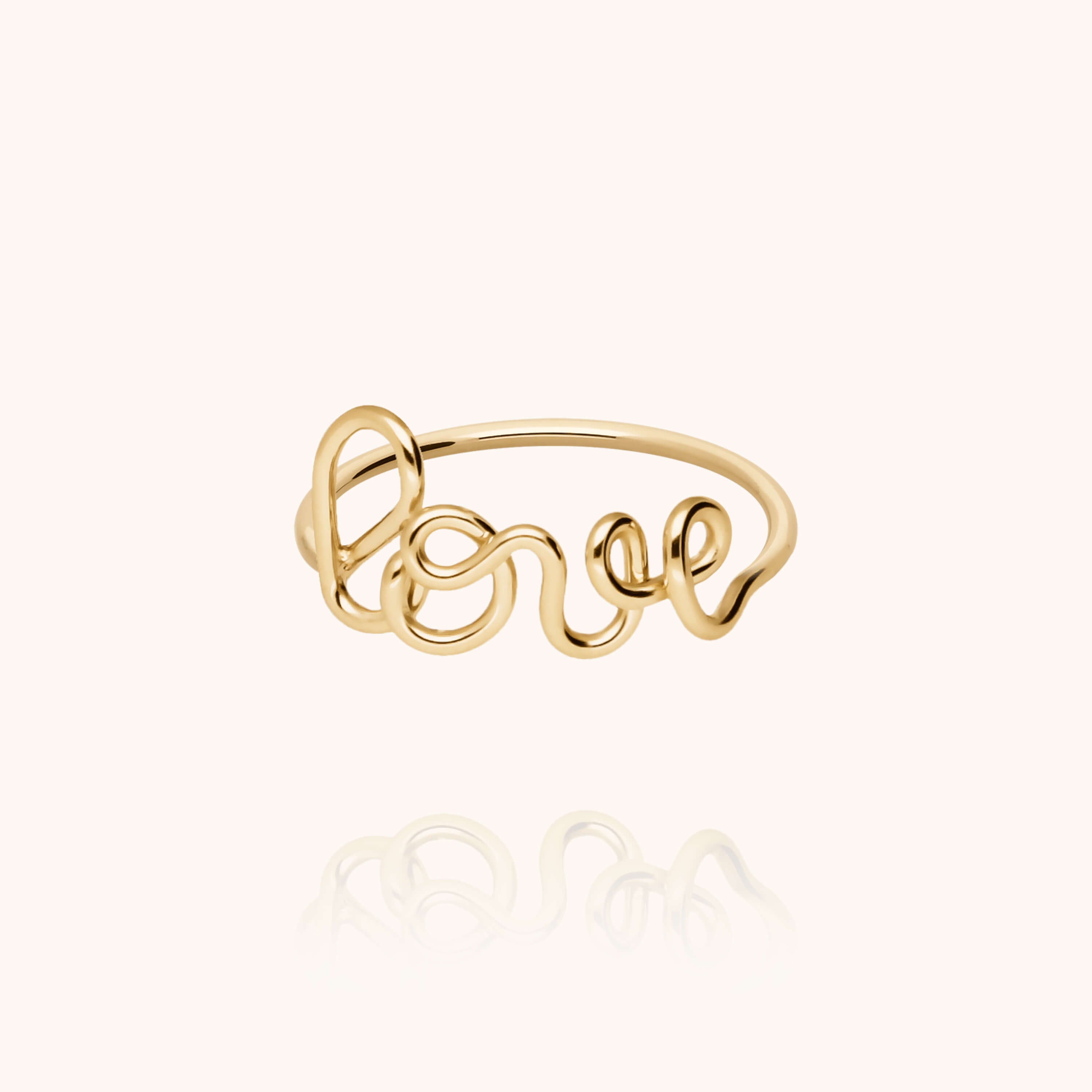 Bague Originale Love en or jaune laminé — façonné à la main à Paris