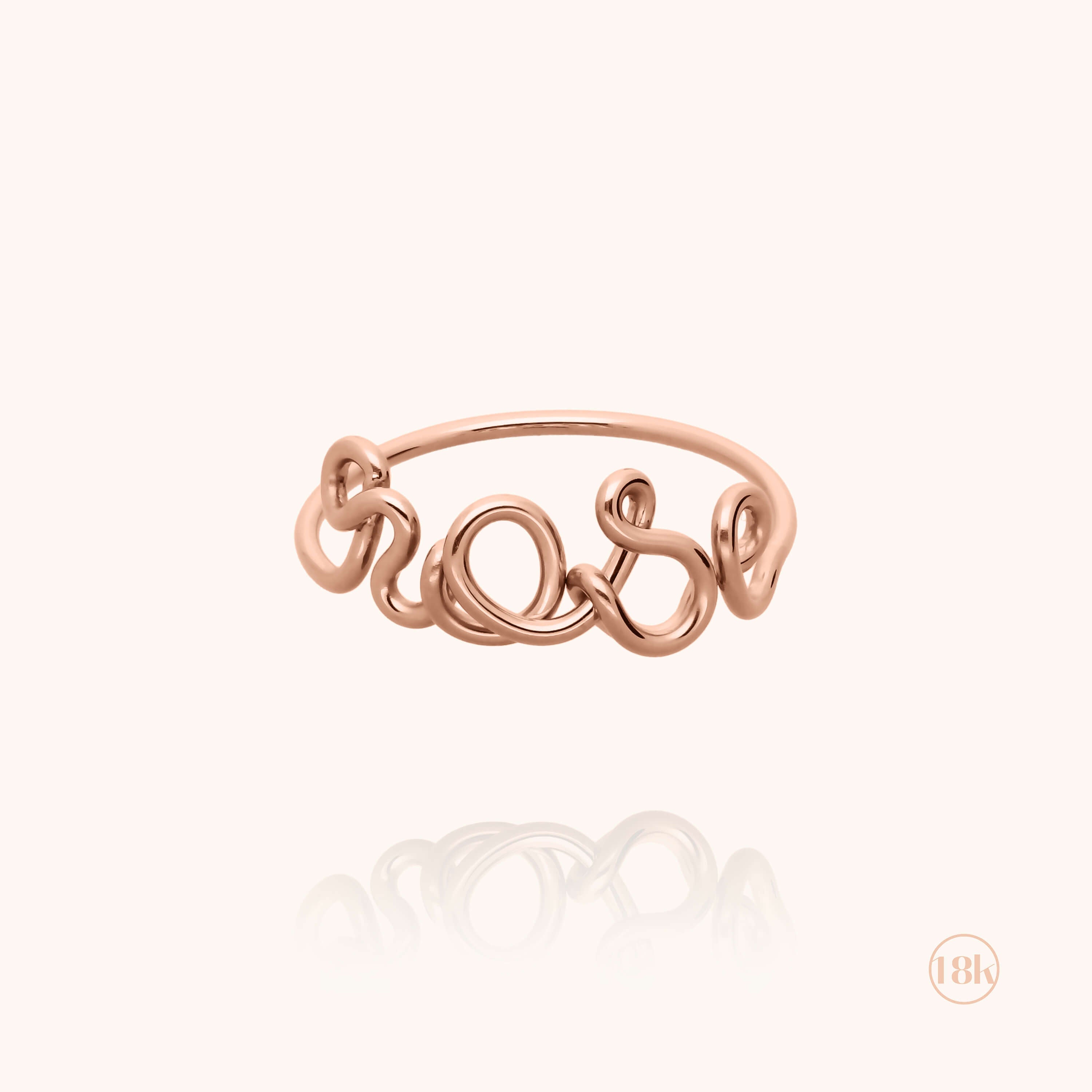 Bague Originale Personnalisée en or rose 18K — façonné à la main à Paris