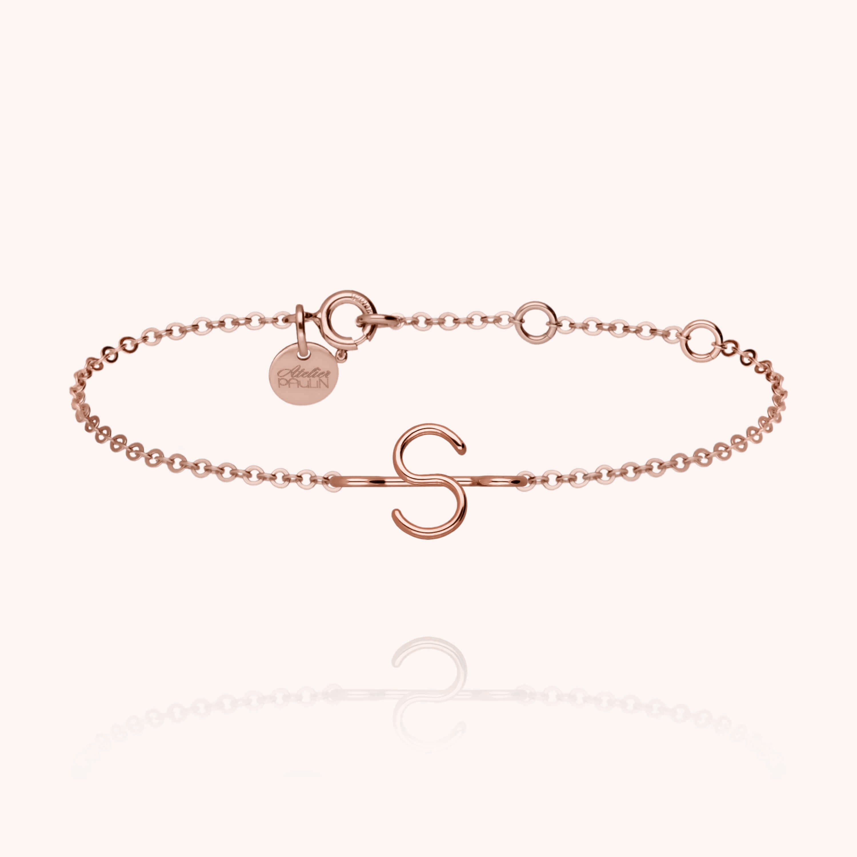 Bracelet Chaîne Initiale en or rose 18K — expédition sécurisée Paris