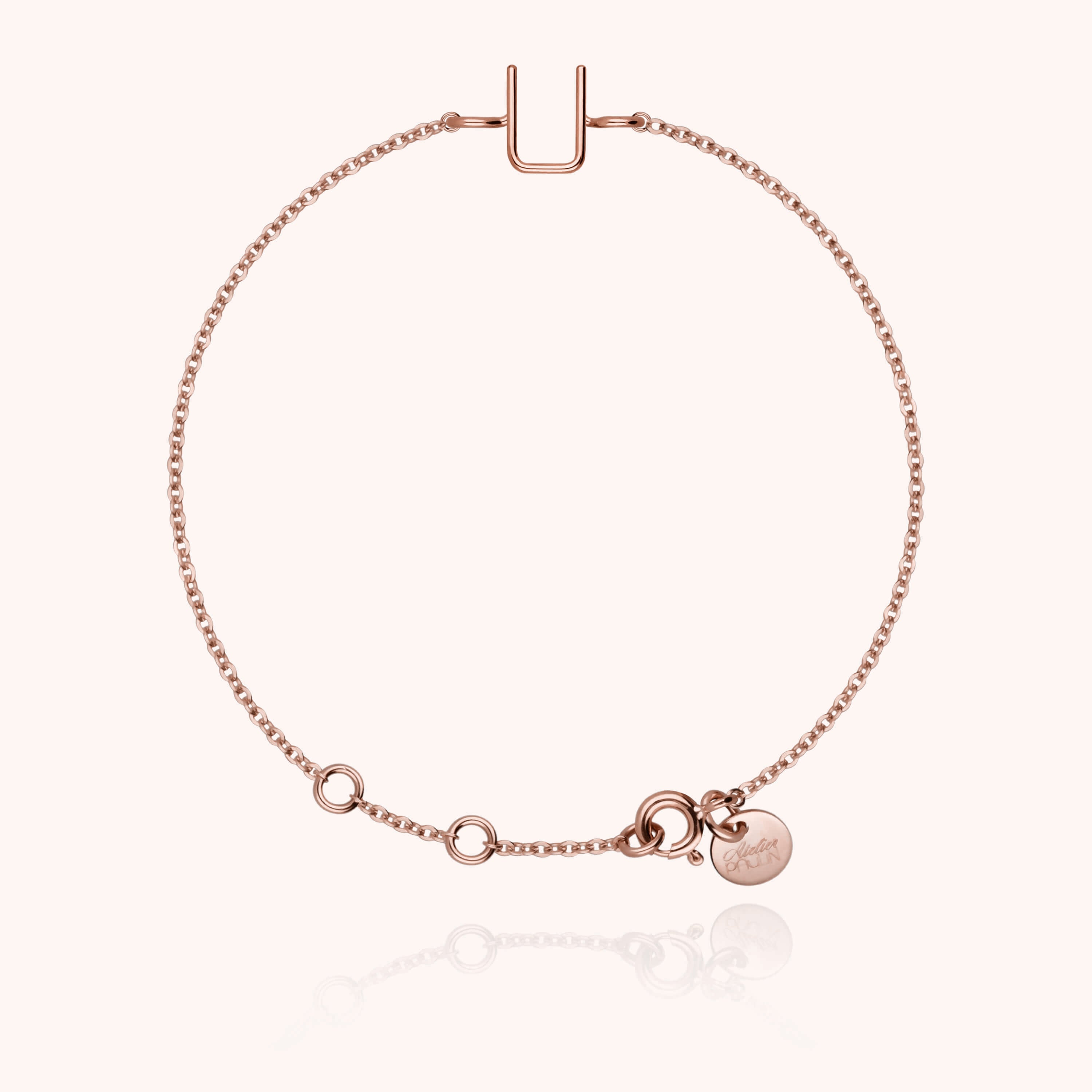 Bracelet Chaîne Initiale en or rose 18K — expédition sécurisée Paris
