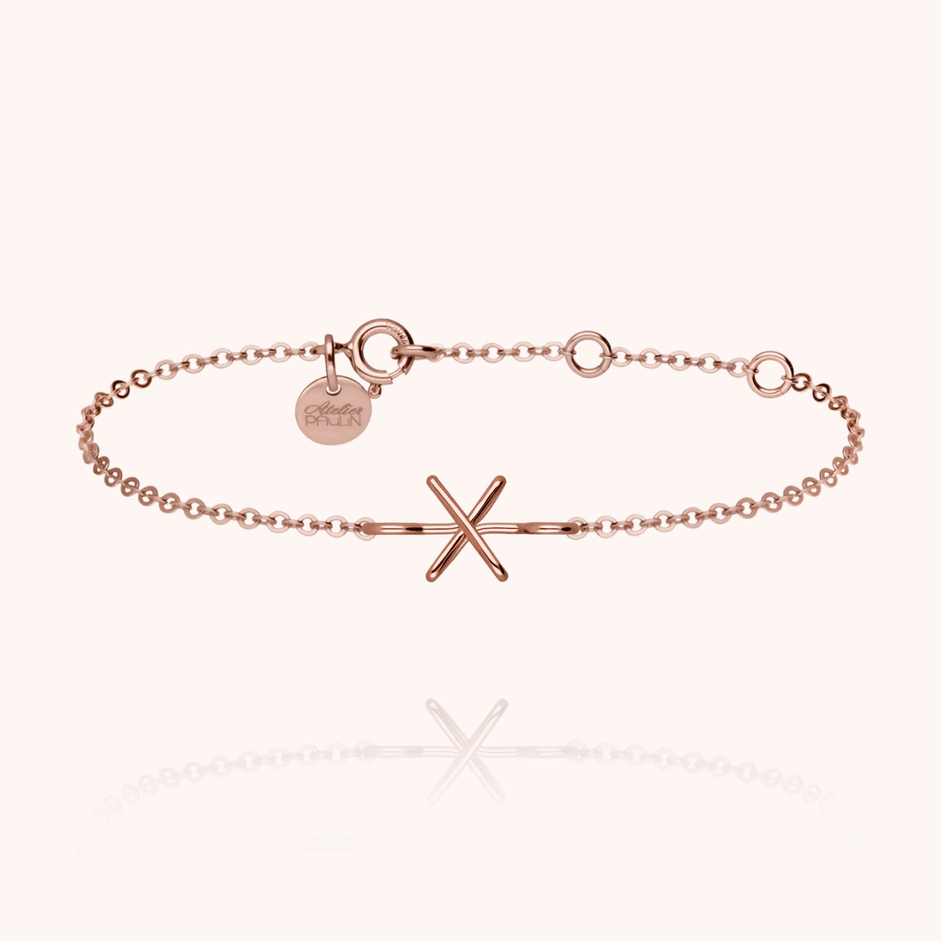 Bracelet Chaîne Initiale en or rose 18K — expédition sécurisée Paris