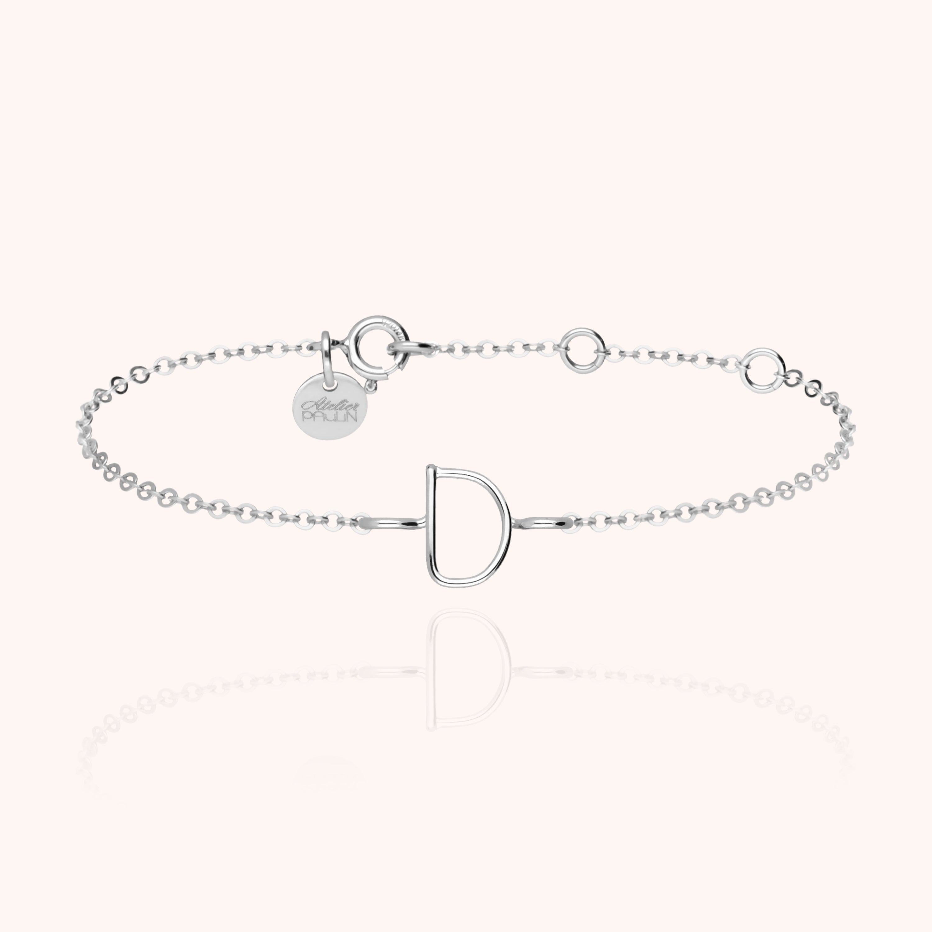 Bracelet Chaîne Initiale en or blanc 18K — expédition sécurisée Paris