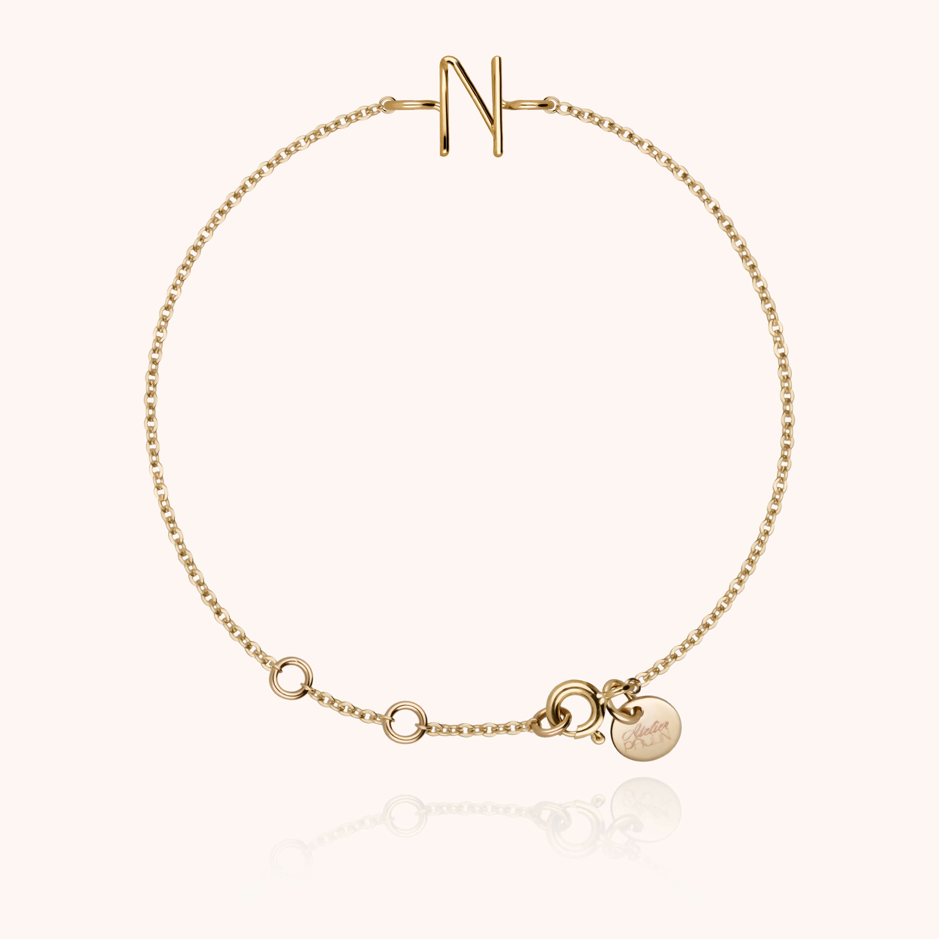 Bracelet Chaîne Initiale - or jaune 750/1000