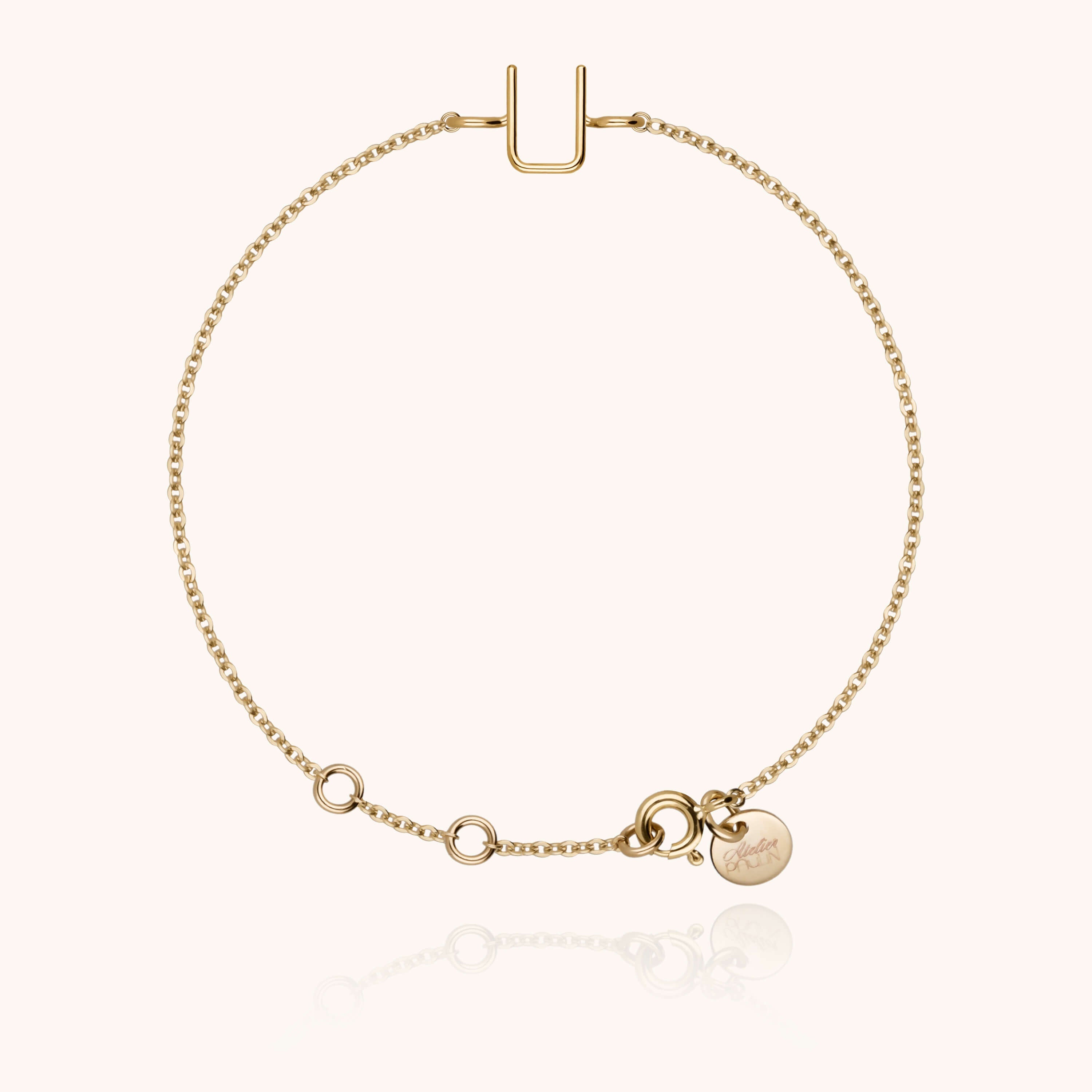 Bracelet Chaîne Initiale en or jaune 18K — bracelet personnalisable Atelier Paulin