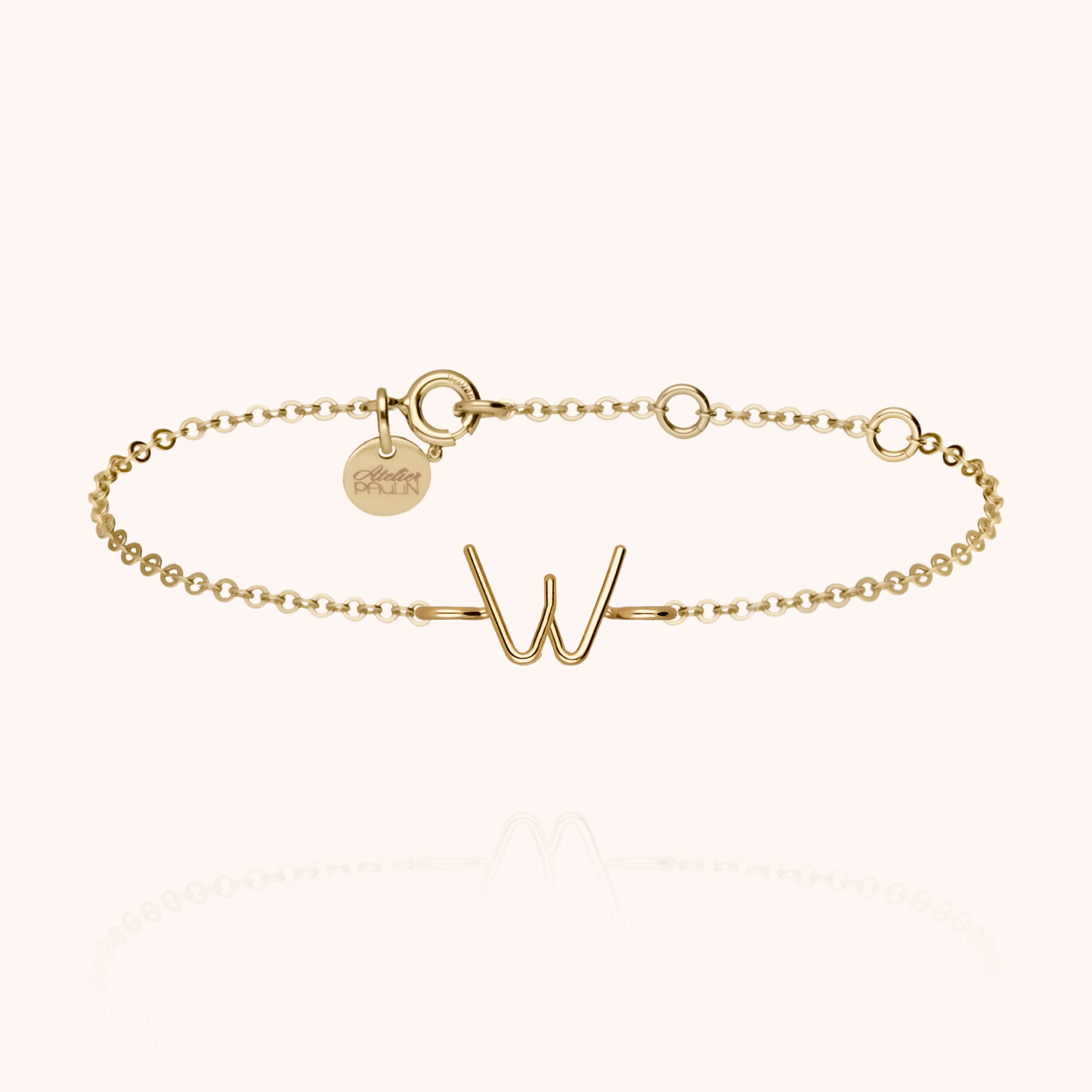 Bracelet Chaîne Initiale - or jaune 750/1000