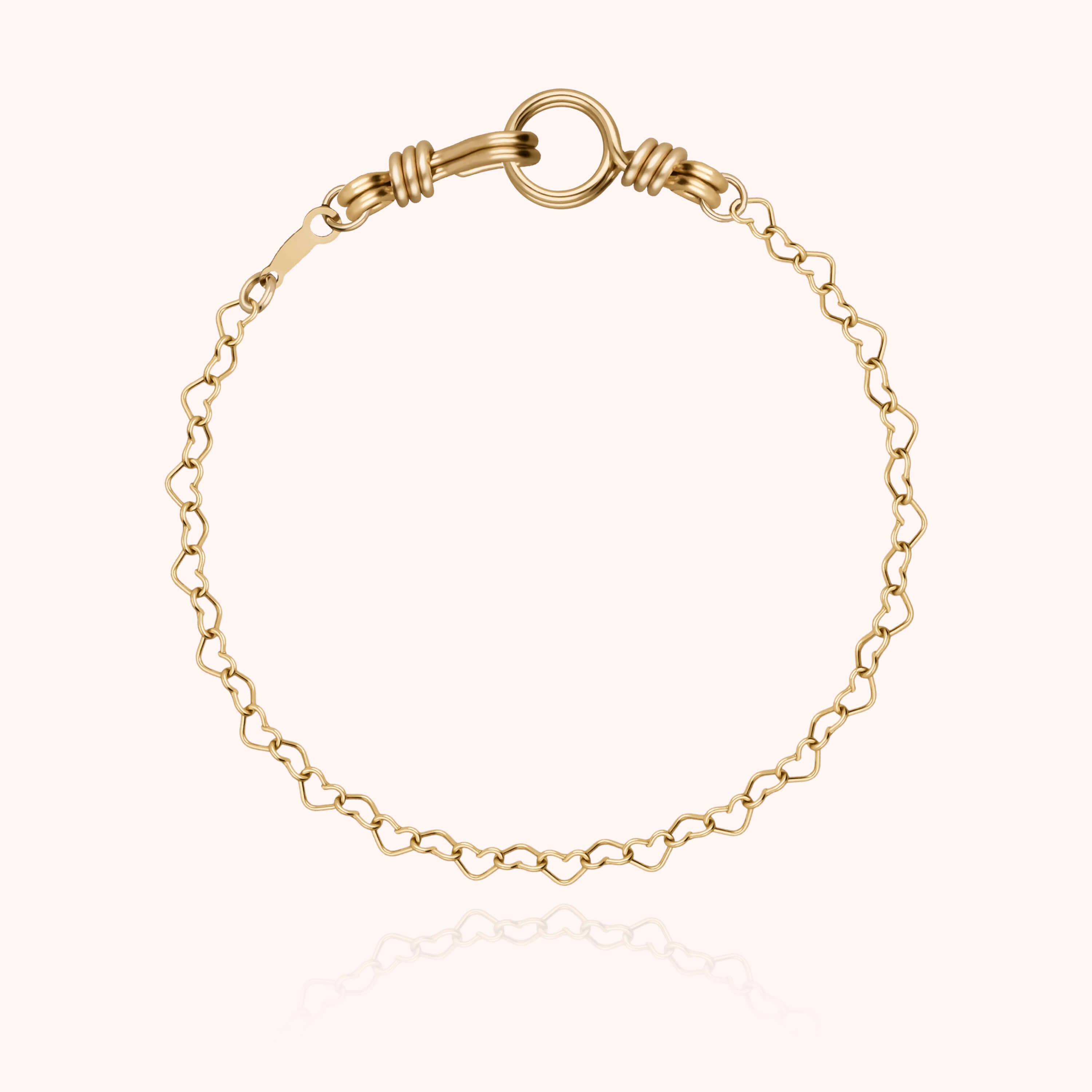 Bracelet Chaîne Cœur Attache-moi initiale gold filled 14k Atelier Paulin