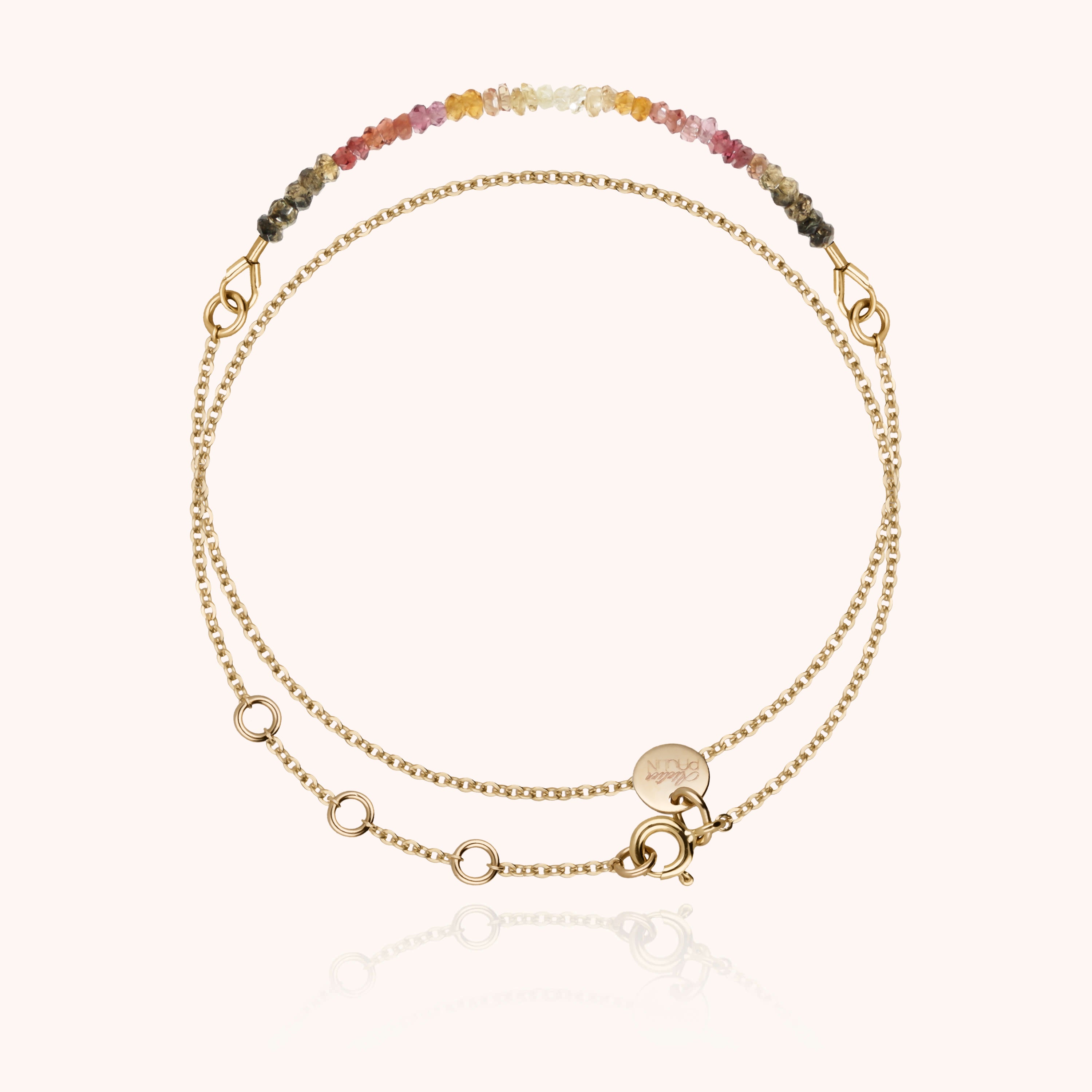 Bracelet Chaîne Double Tour - saphir fauve — bijou fait main Atelier Paulin