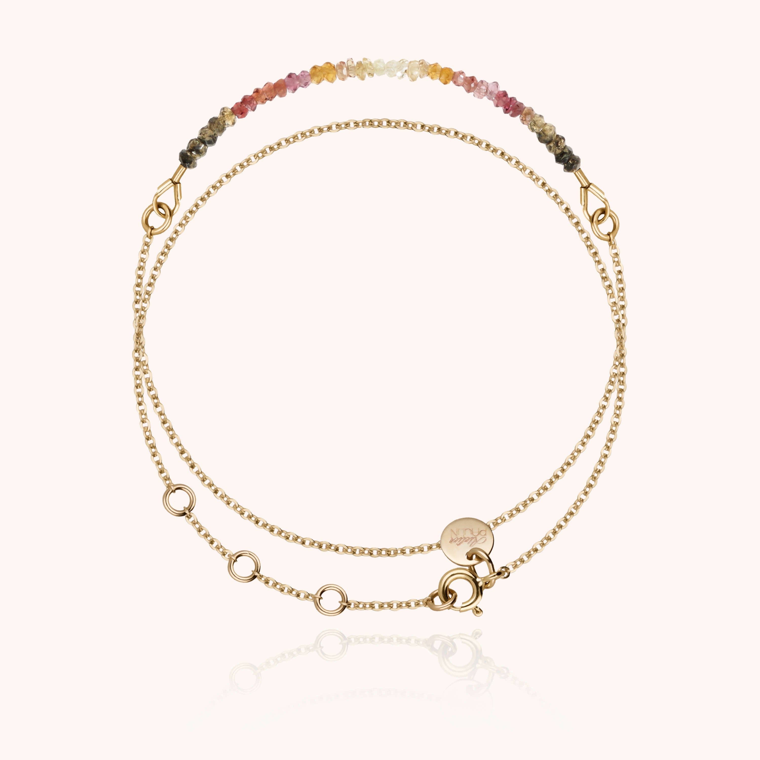 Bracelet Chaîne Double Tour - saphir fauve — bijou fait main Atelier Paulin