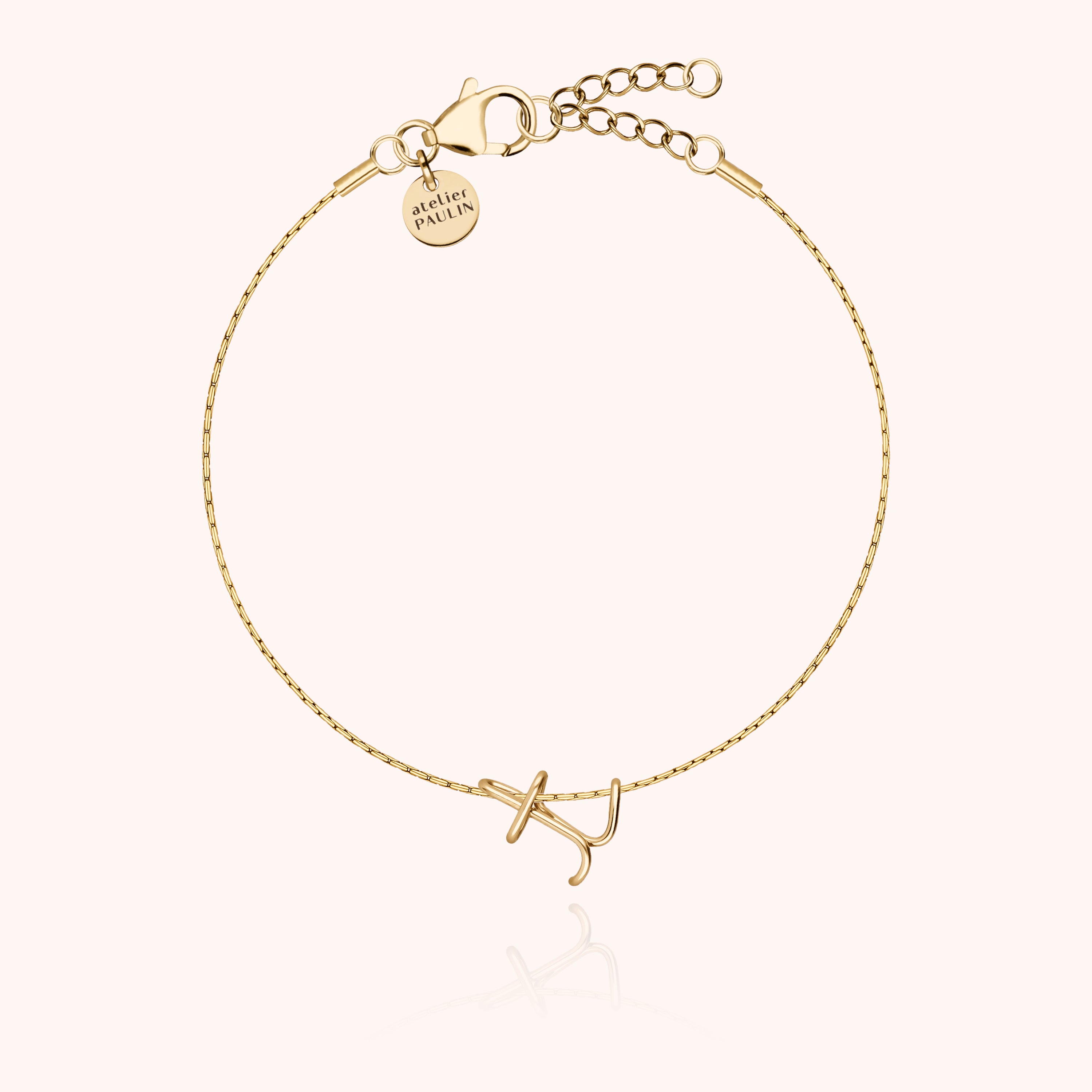 Bracelet Chaîne Original Initiale en or jaune laminé — bracelet personnalisable Atelier Paulin
