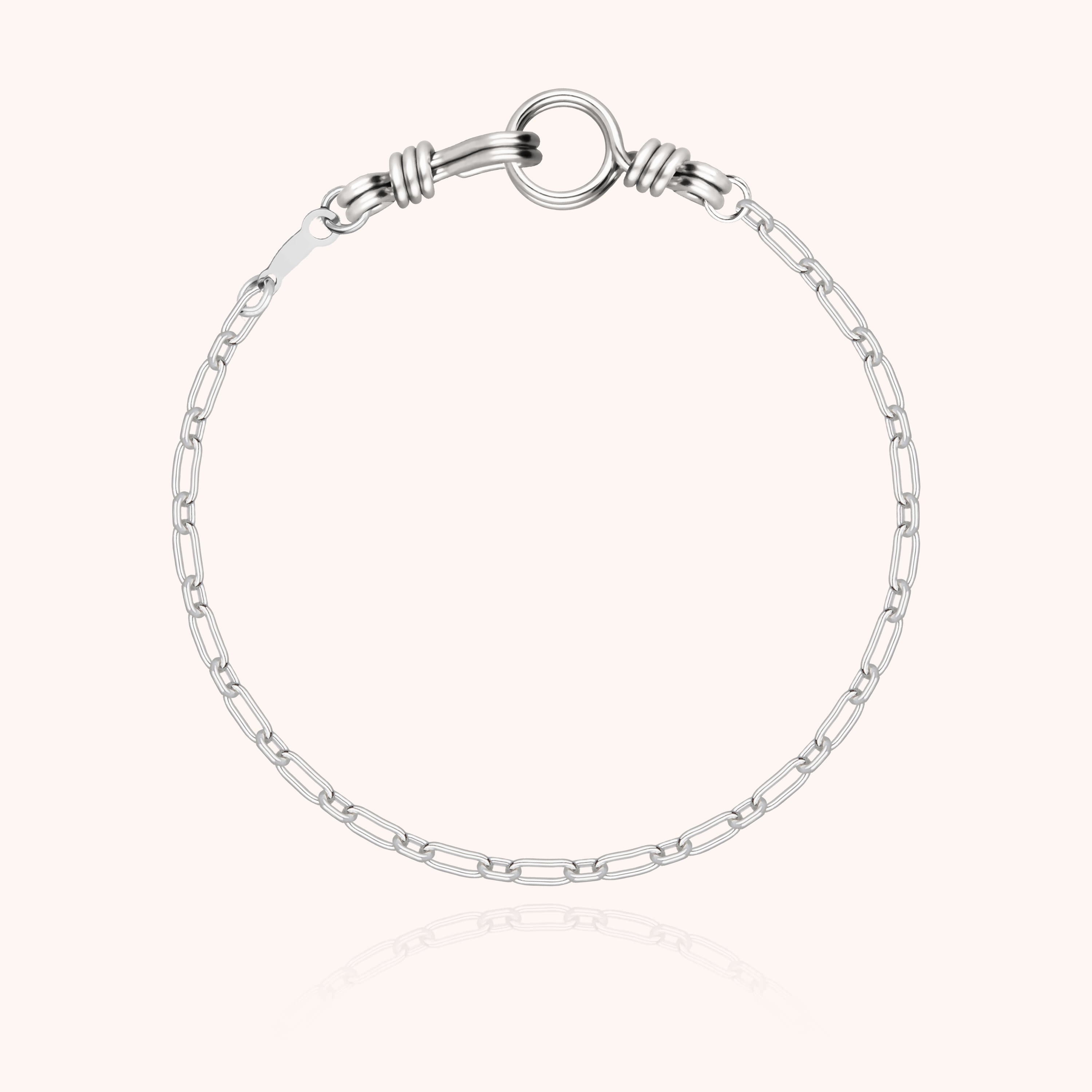 Bracelet Chaîne Rectangle Attache moi en argent sterling 925 — bijou fait main Atelier Paulin