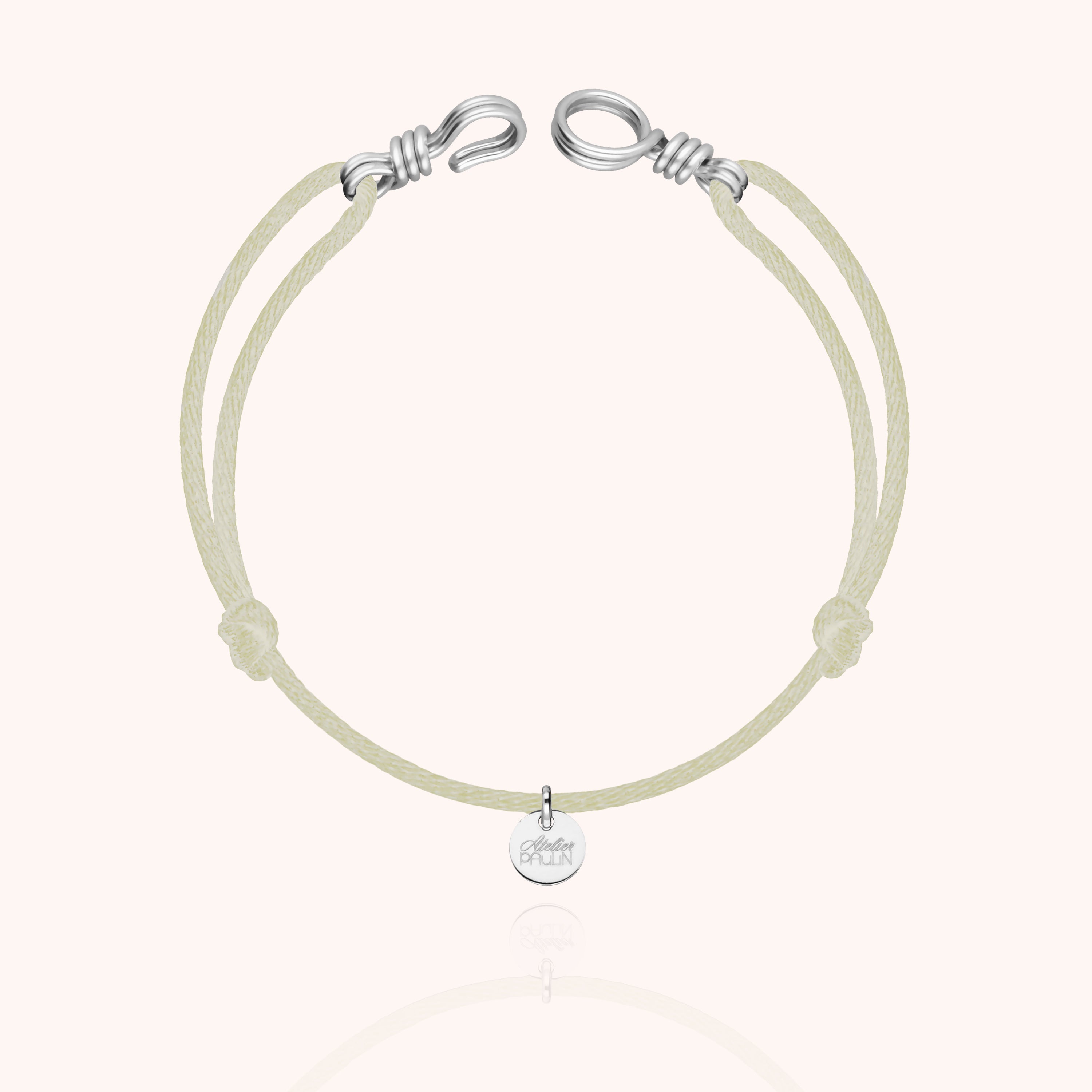 Bracelet cordon minimaliste masculin argent 925 cadeau masculin Atelier Paulin - argent sterling - femme