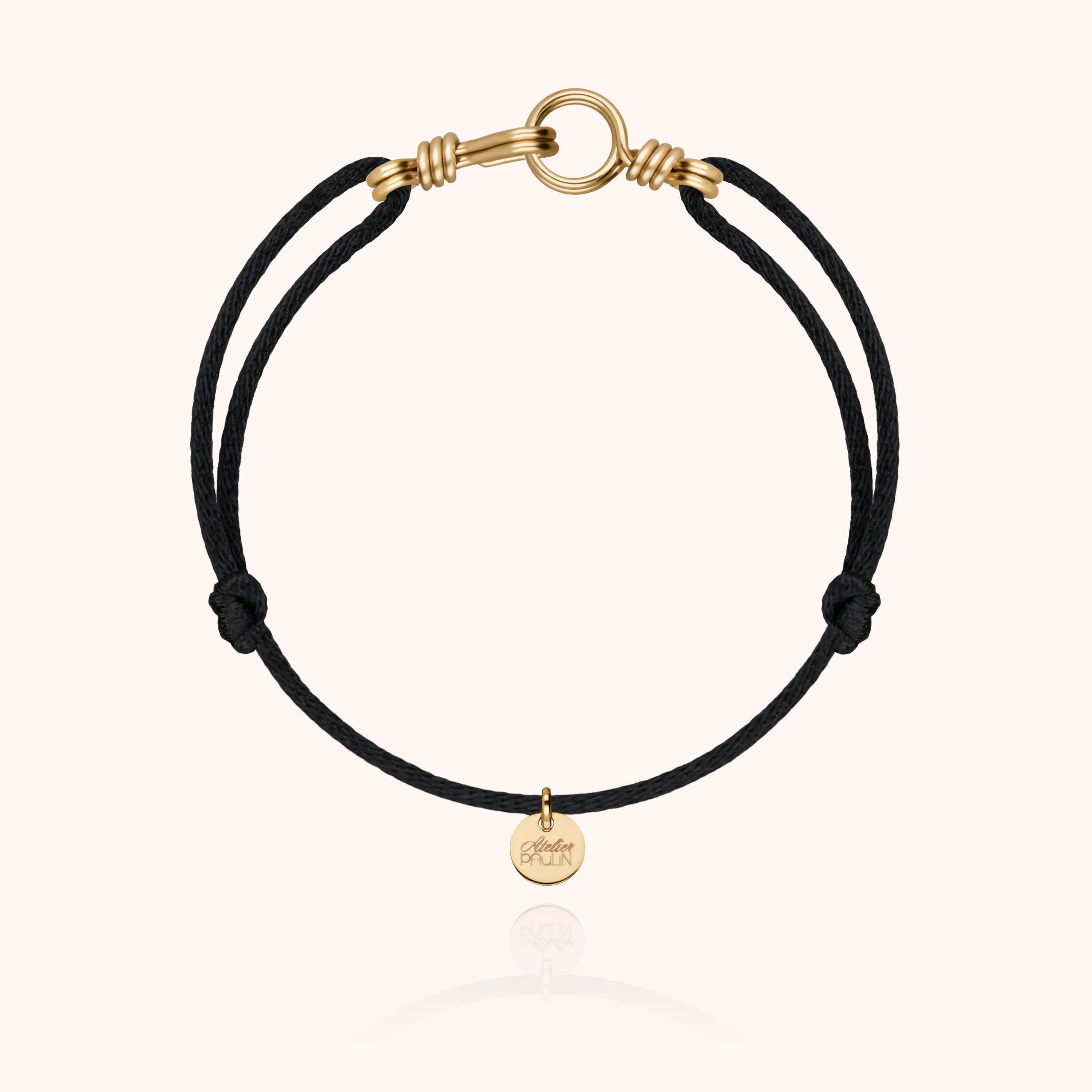 Bracelet Cordon Attache moi - or jaune laminé