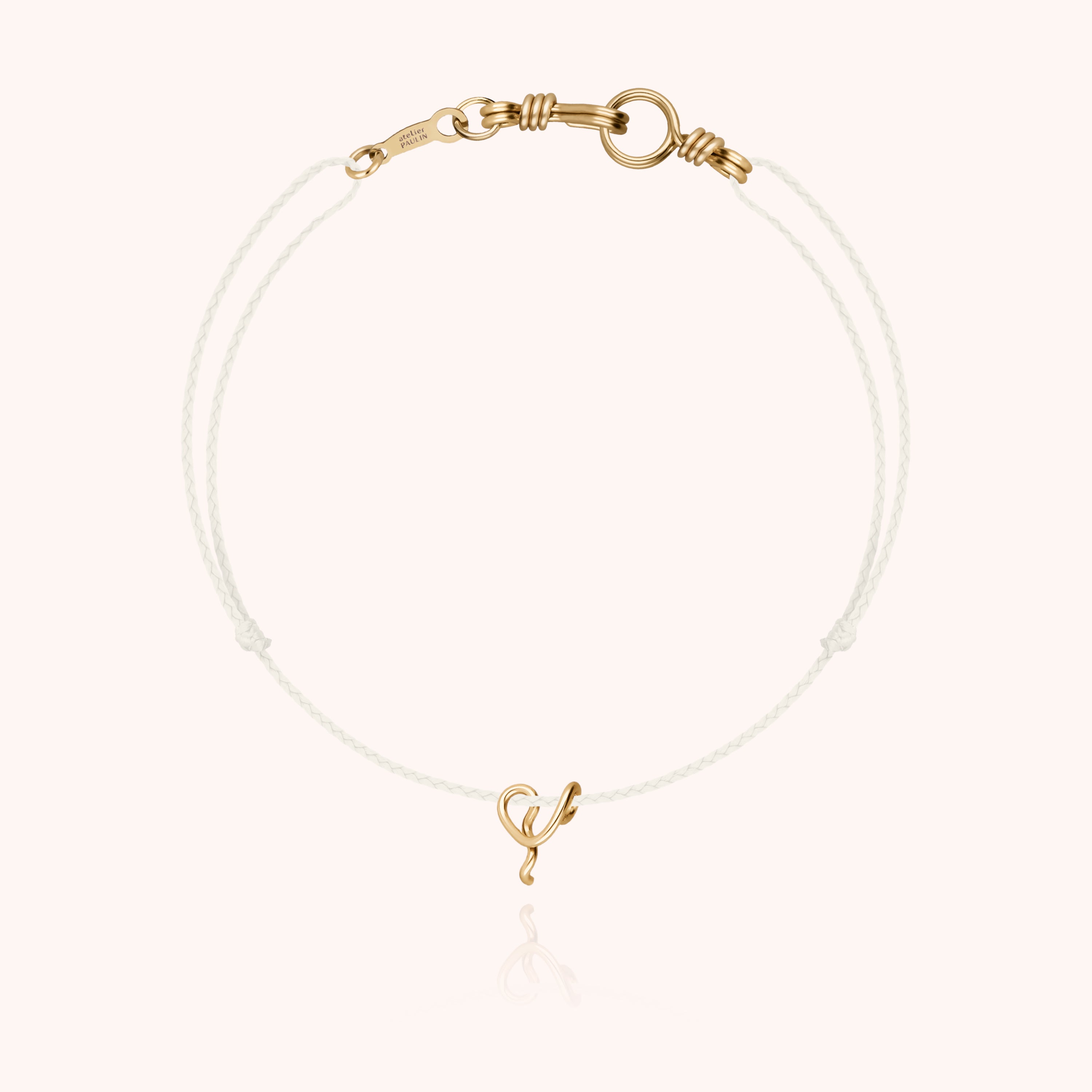 Bracelet Cordon Initiale Mini Attache moi - or jaune 750/1000