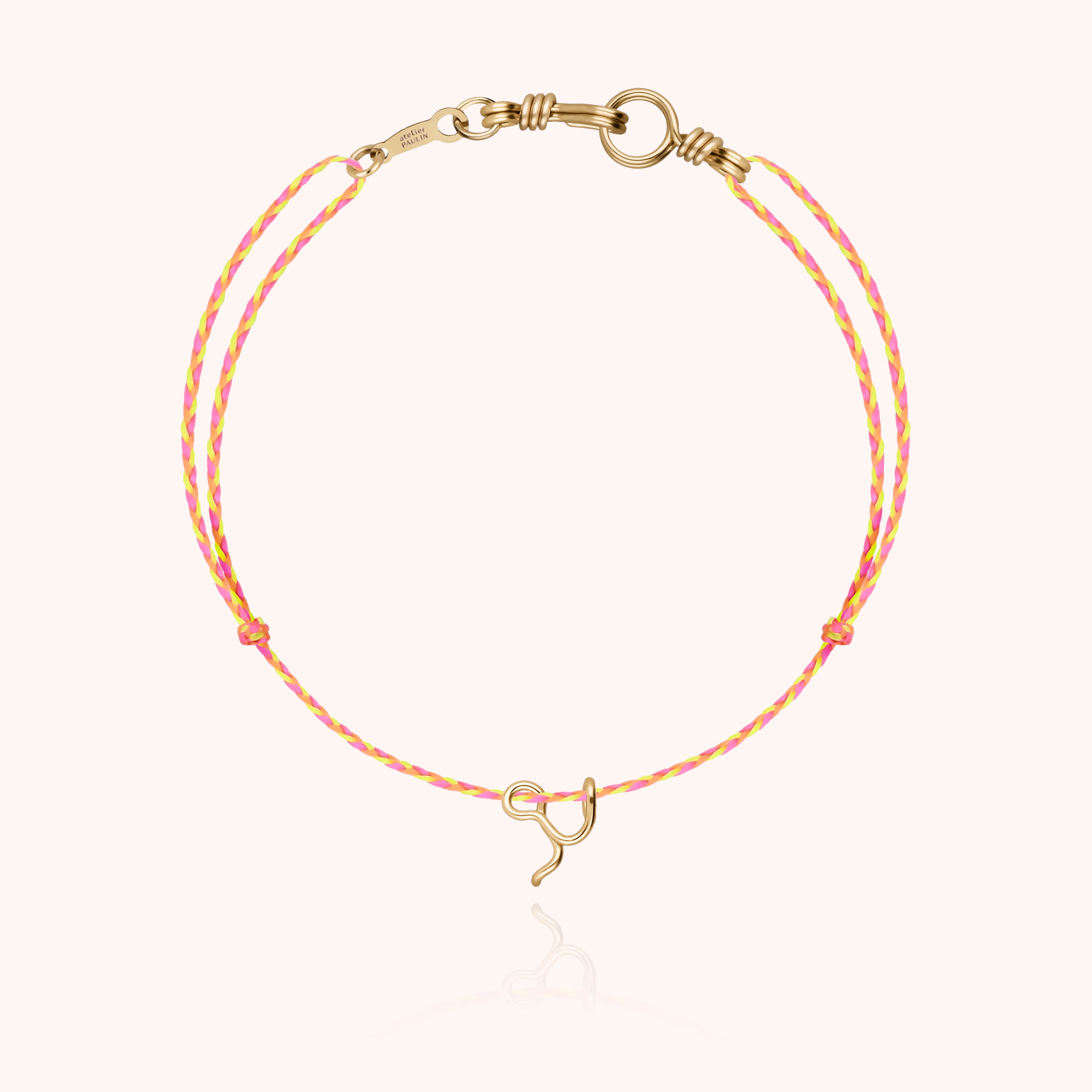 Bracelet Cordon Initiale Mini Attache moi - or jaune 750/1000