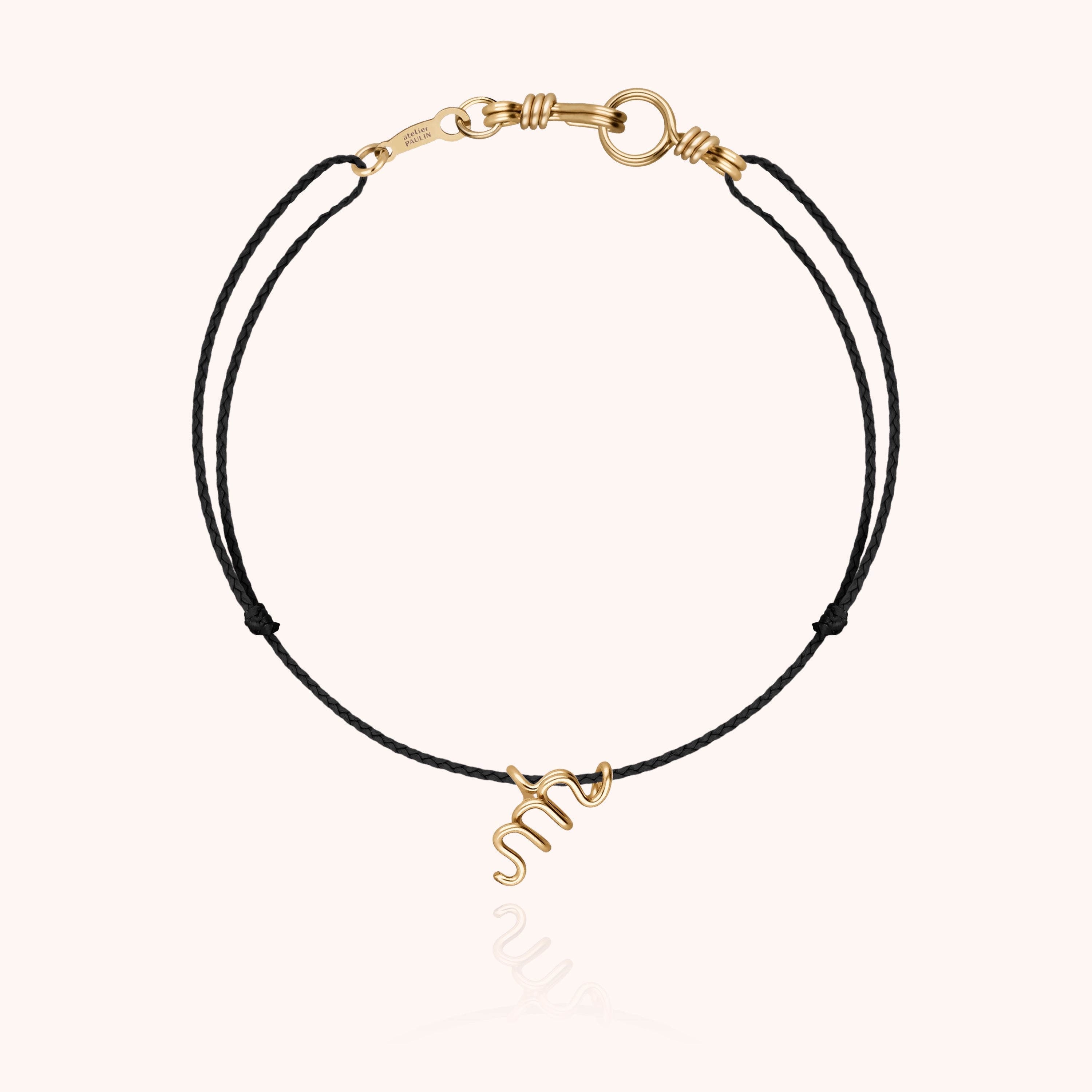 Bracelet Cordon Initiale Mini Attache moi - or jaune 750/1000