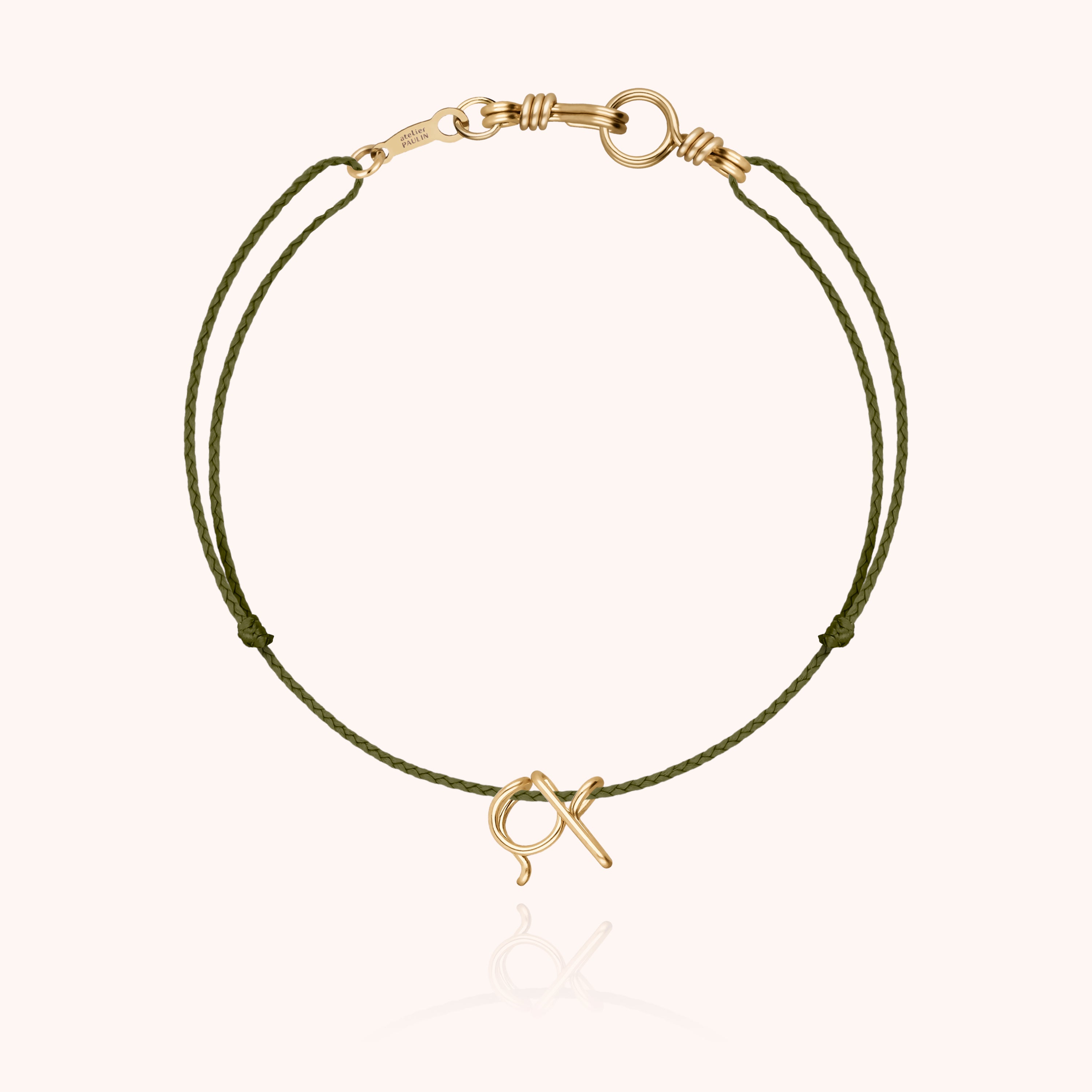 Bracelet Cordon Initiale Mini Attache moi — cadeau de luxe fait main Paris