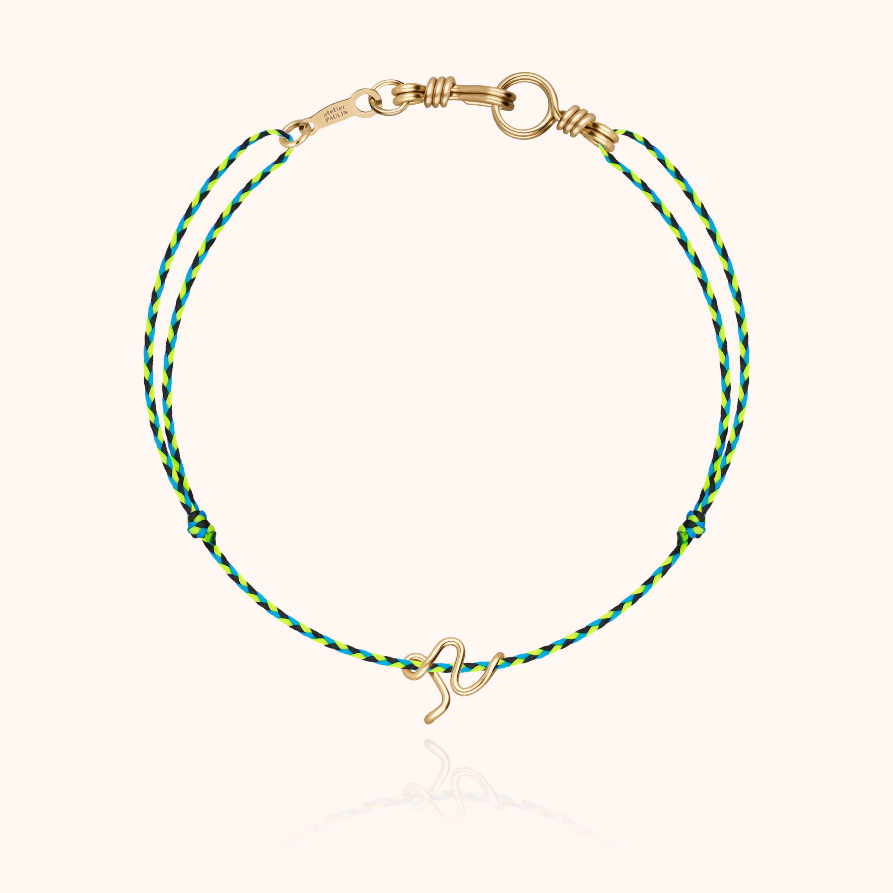 Bracelet Cordon Initiale Mini Attache moi - or jaune 750/1000