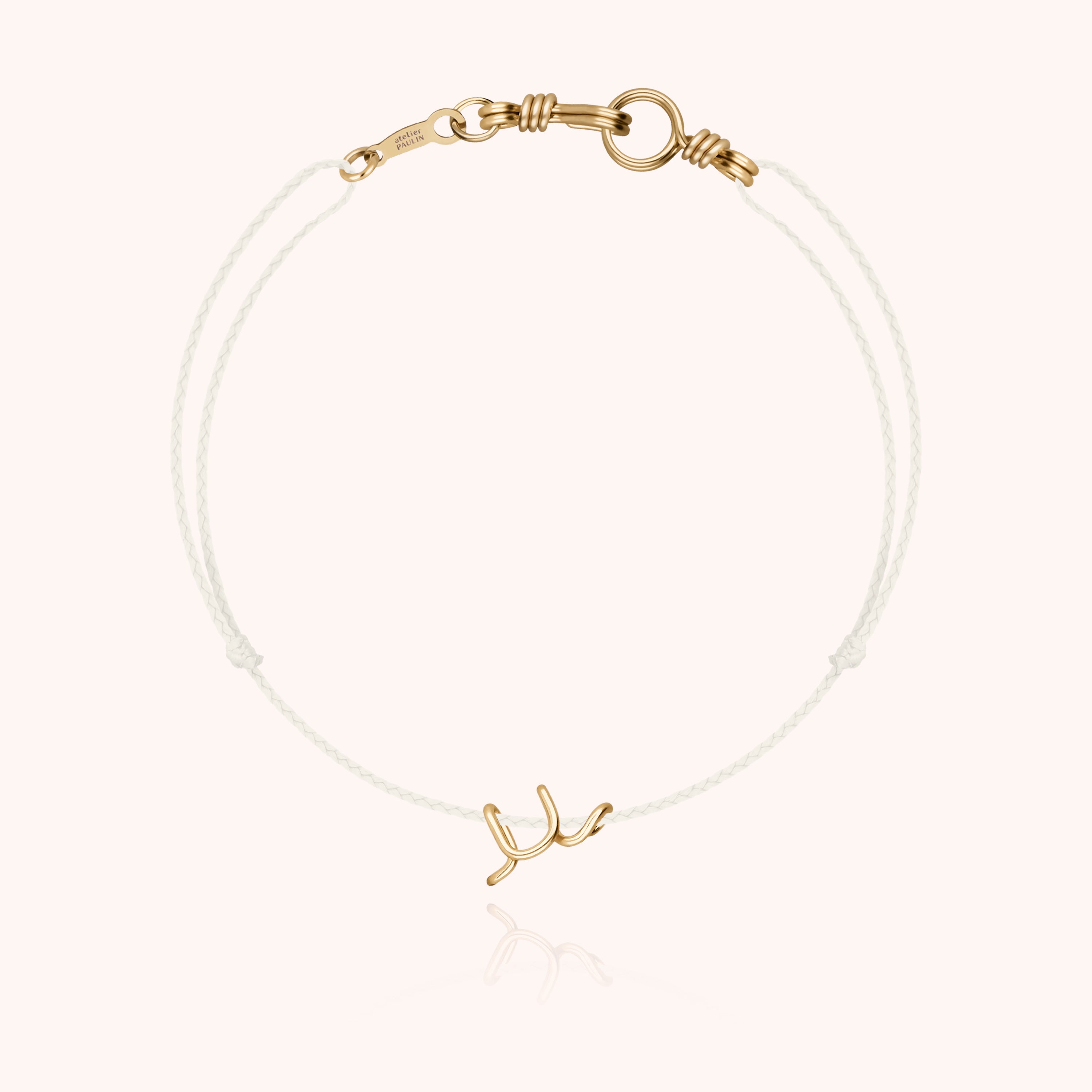 Bracelet Cordon Initiale Mini Attache moi — cadeau de luxe fait main Paris