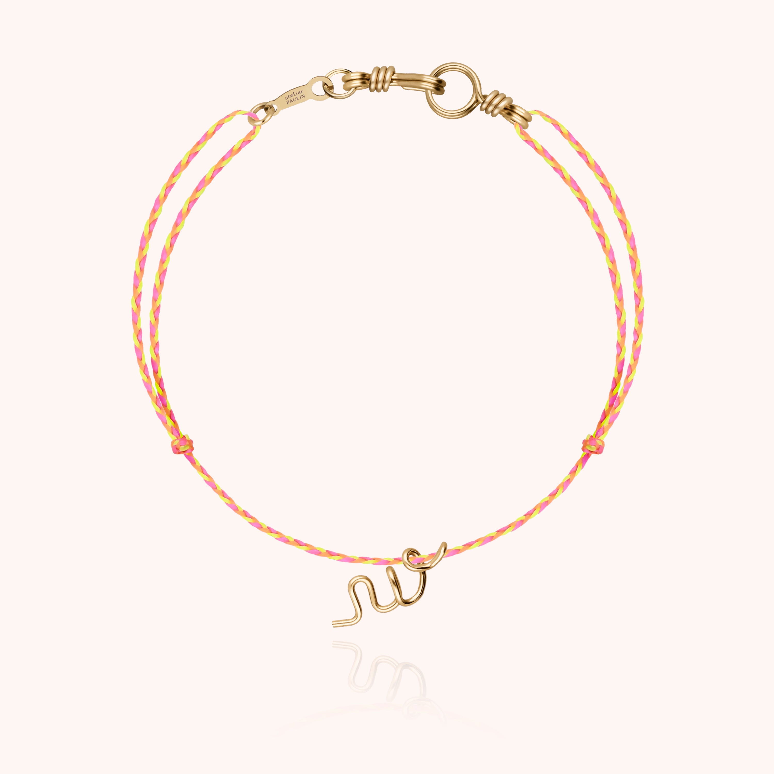 Bracelet Cordon Initiale Mini Attache moi - or jaune 750/1000