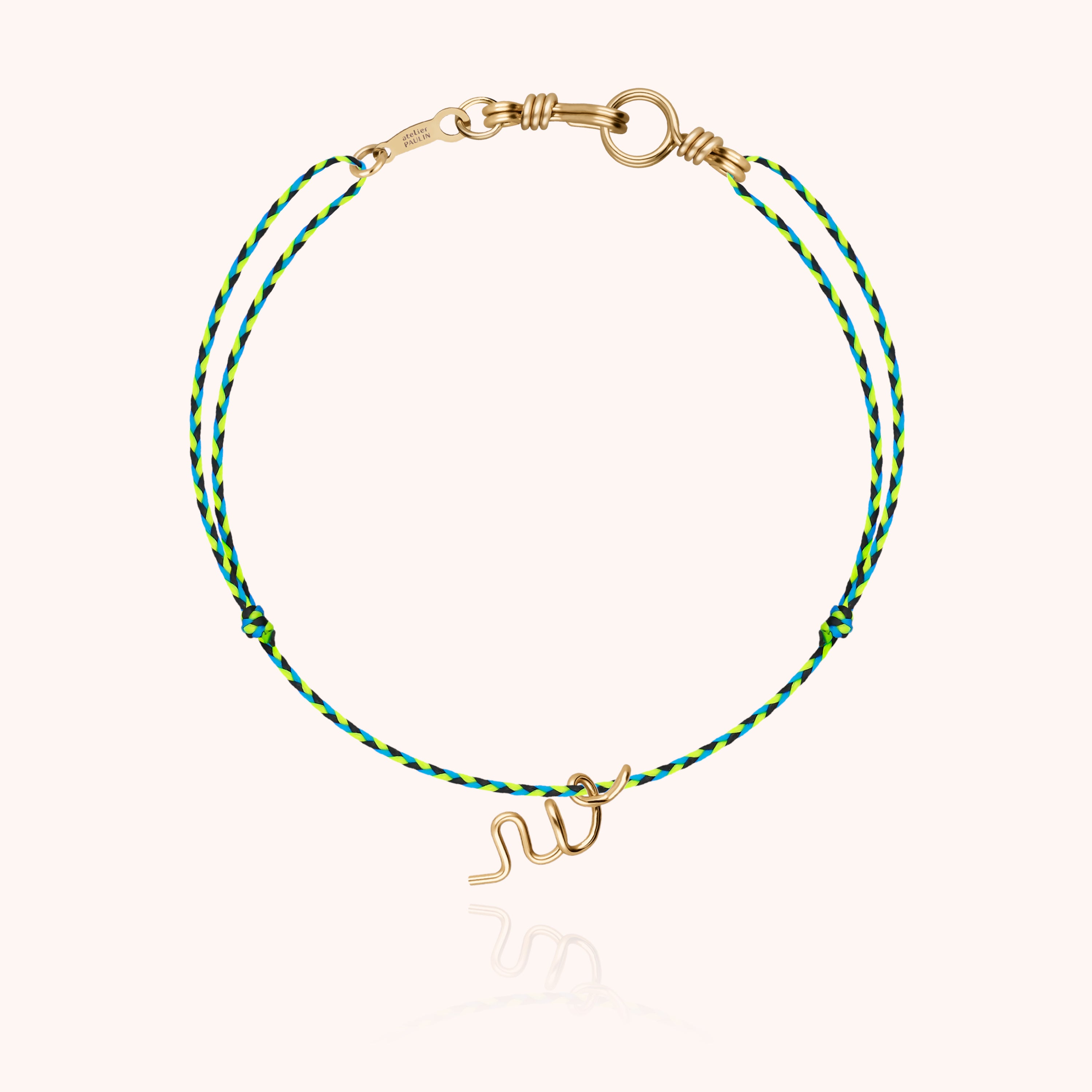 Bracelet Cordon Initiale Mini Attache moi - or jaune 750/1000