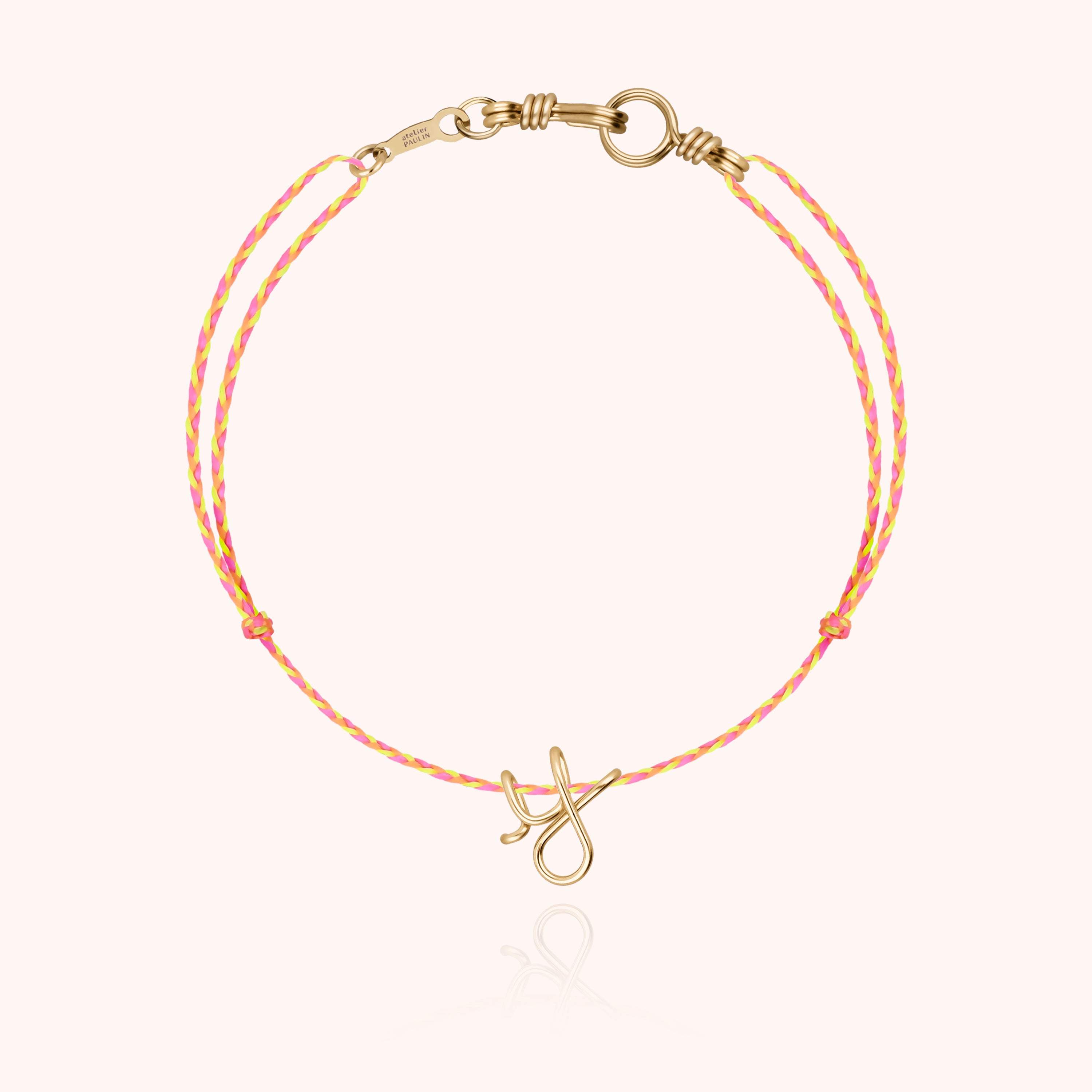 Bracelet Cordon Initiale Mini Attache moi - or jaune 750/1000