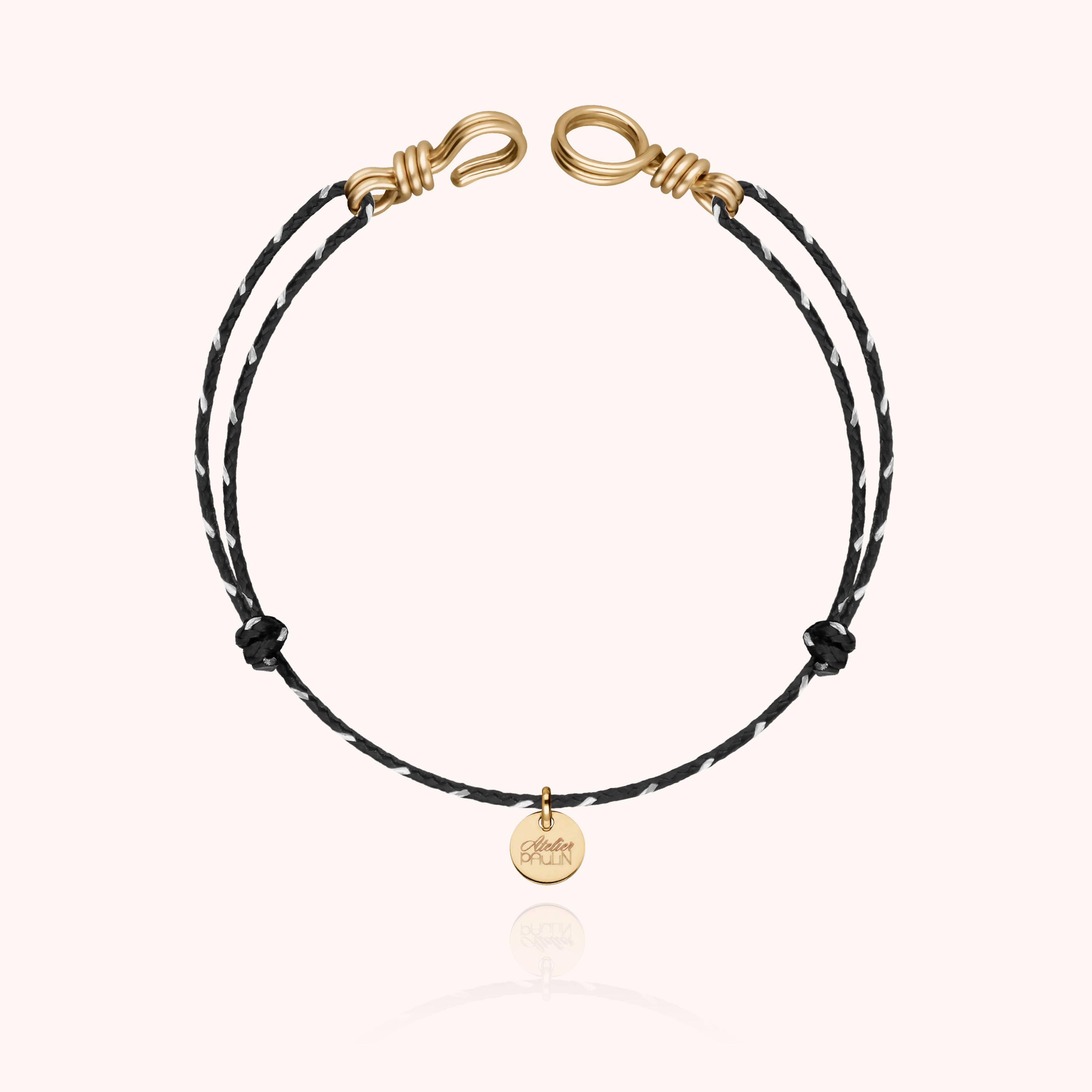 Bracelet Cordon Réfléchissant Attache moi porté au poignet — or jaune laminé livraison soigneuse garantie