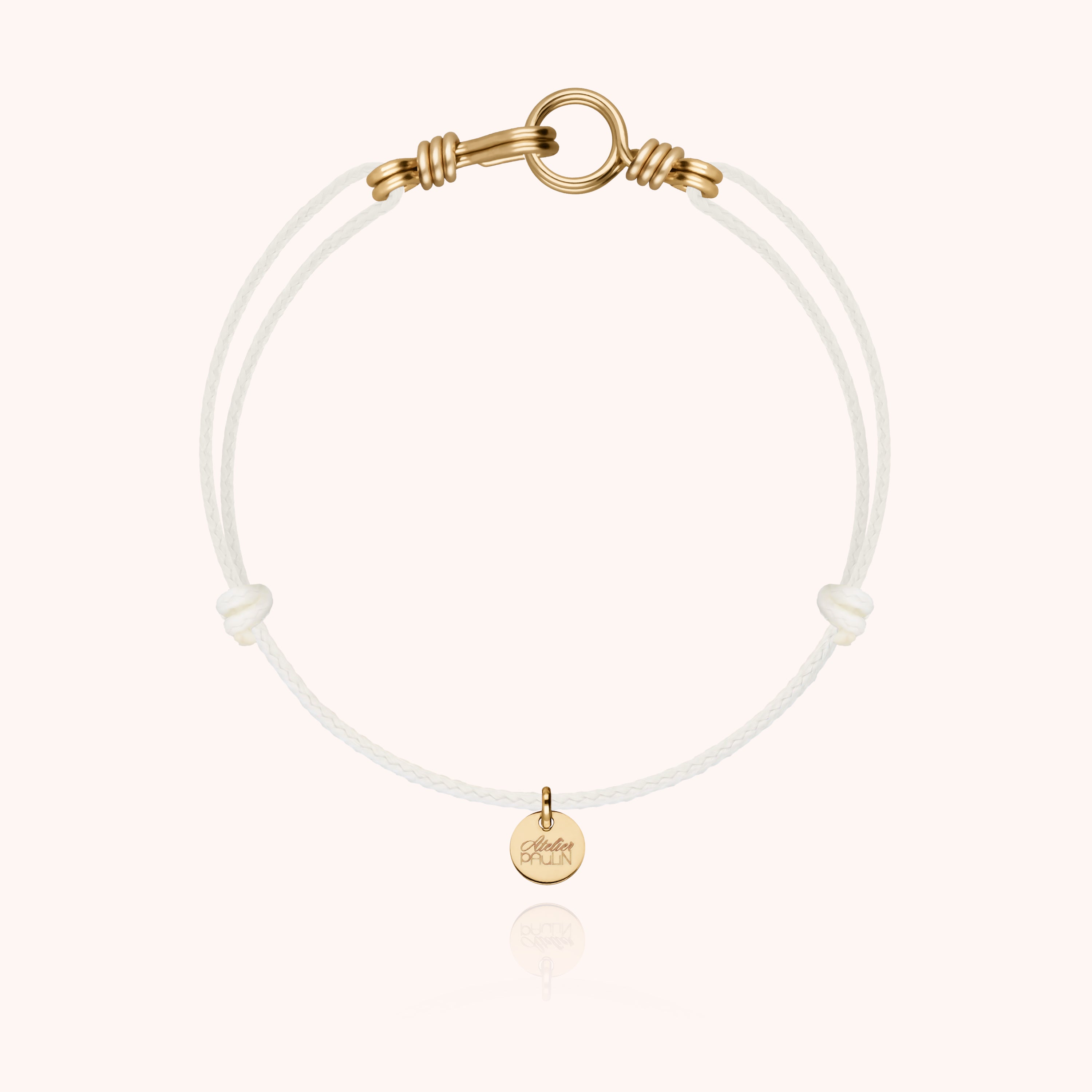 Bracelet Cordon Phosphorescent Attache moi en or jaune laminé — bijou fait main Atelier Paulin