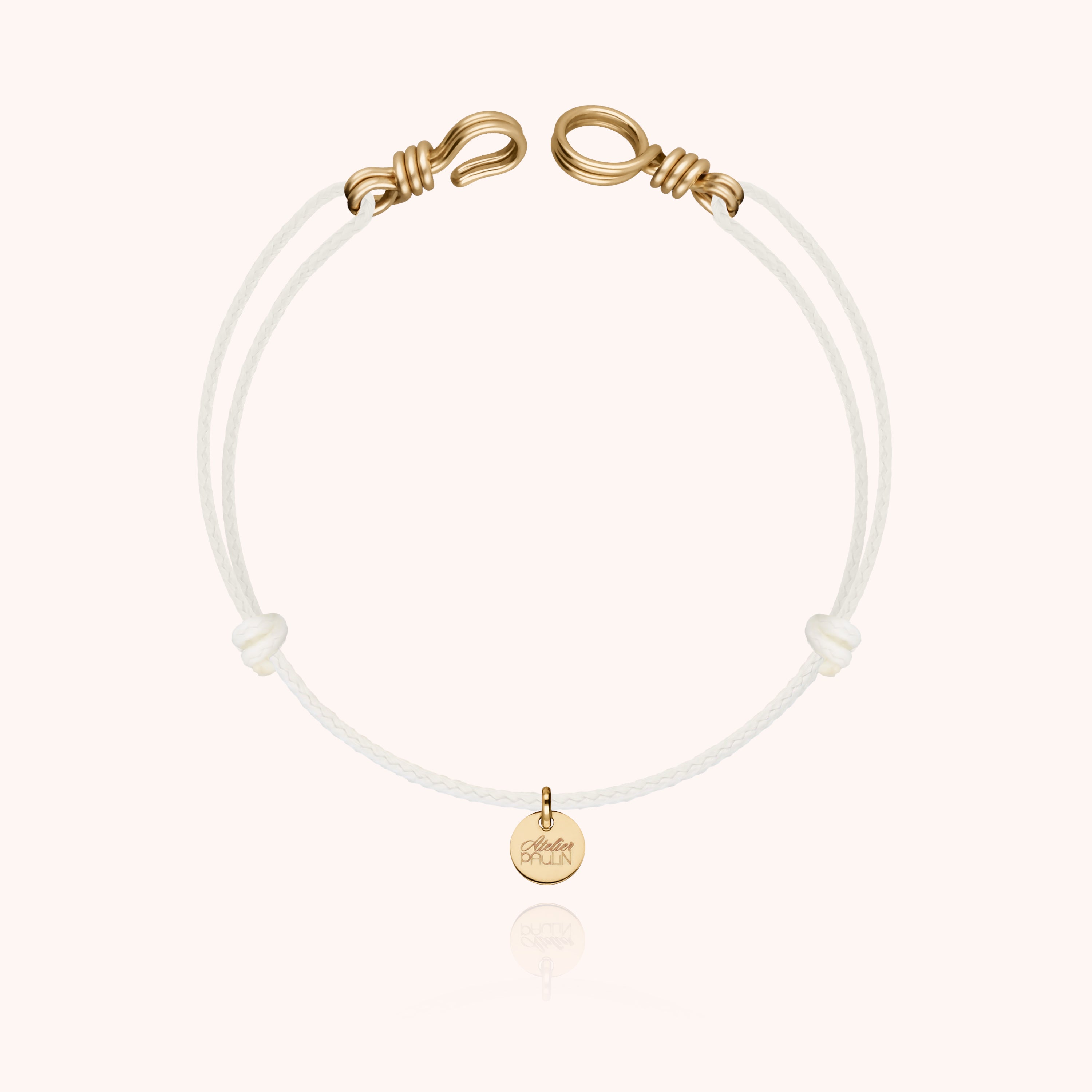 Bracelet Cordon Phosphorescent Attache moi porté au poignet — or jaune laminé livraison express sécurisée