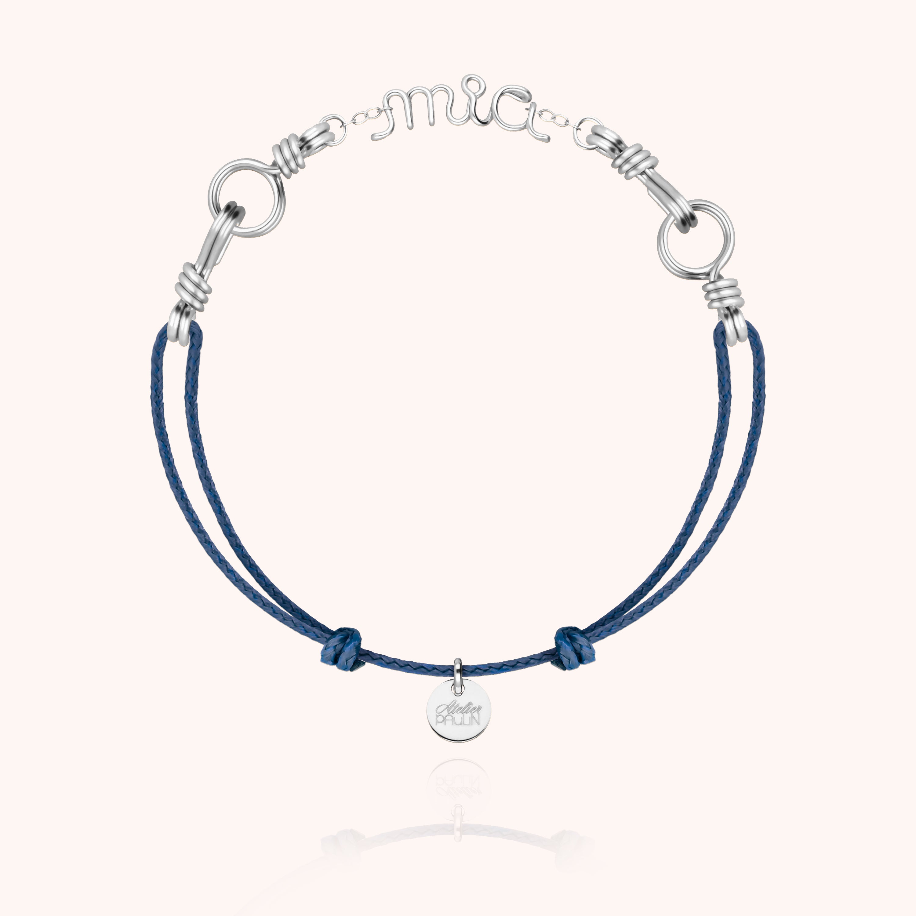 Bracelet Cordon Attache moi Personnalisé en argent sterling 925 — bijou artisanal fait main