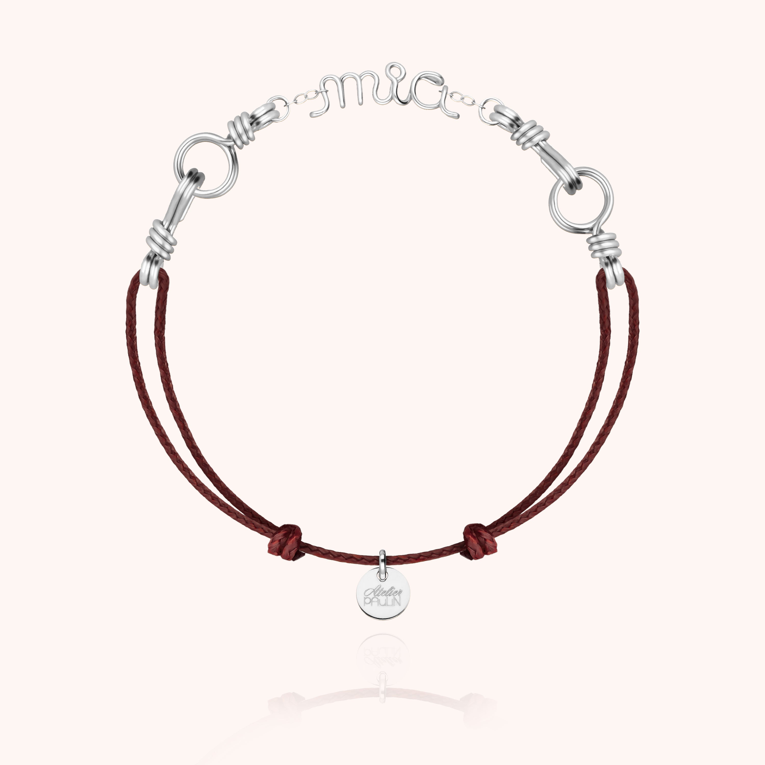 Attache moi Personalized Cord Bracelet - silver
