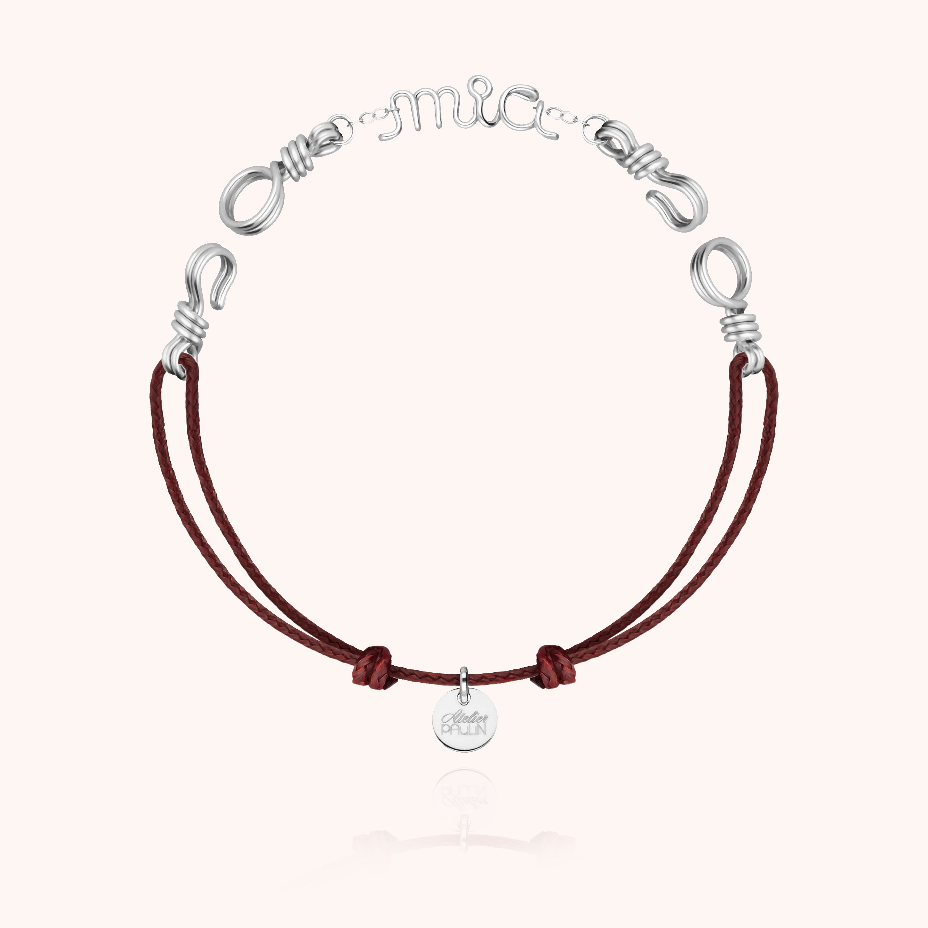 Attache moi Personalized Cord Bracelet - silver