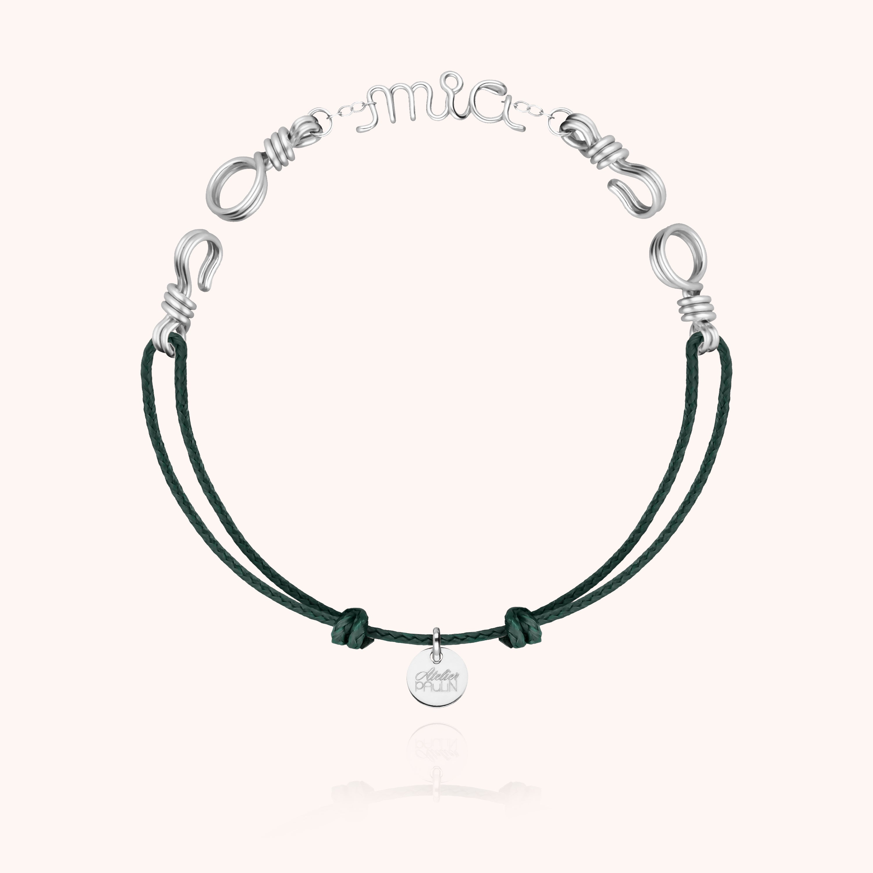 Bracelet Cordon Attache moi Personnalisé en argent sterling 925 — bracelet personnalisable Atelier Paulin