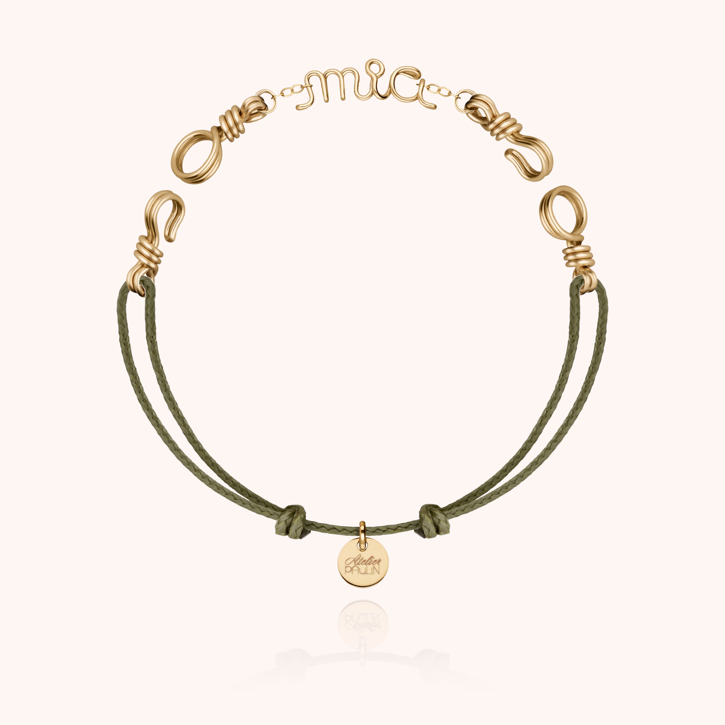 Attache moi Personalized Cord Bracelet - 14k yellow gold filled