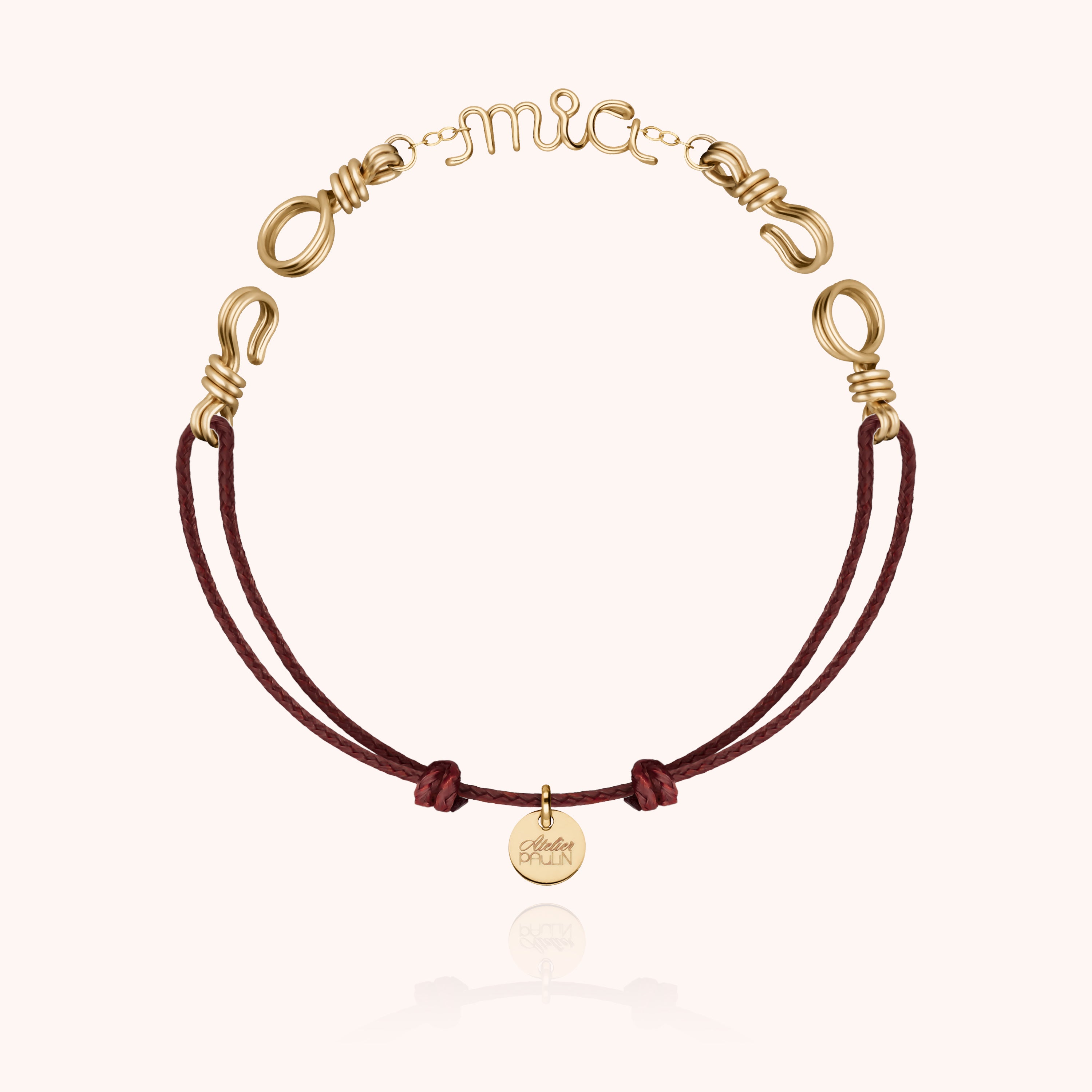 Attache moi Personalized Cord Bracelet - 14k yellow gold filled