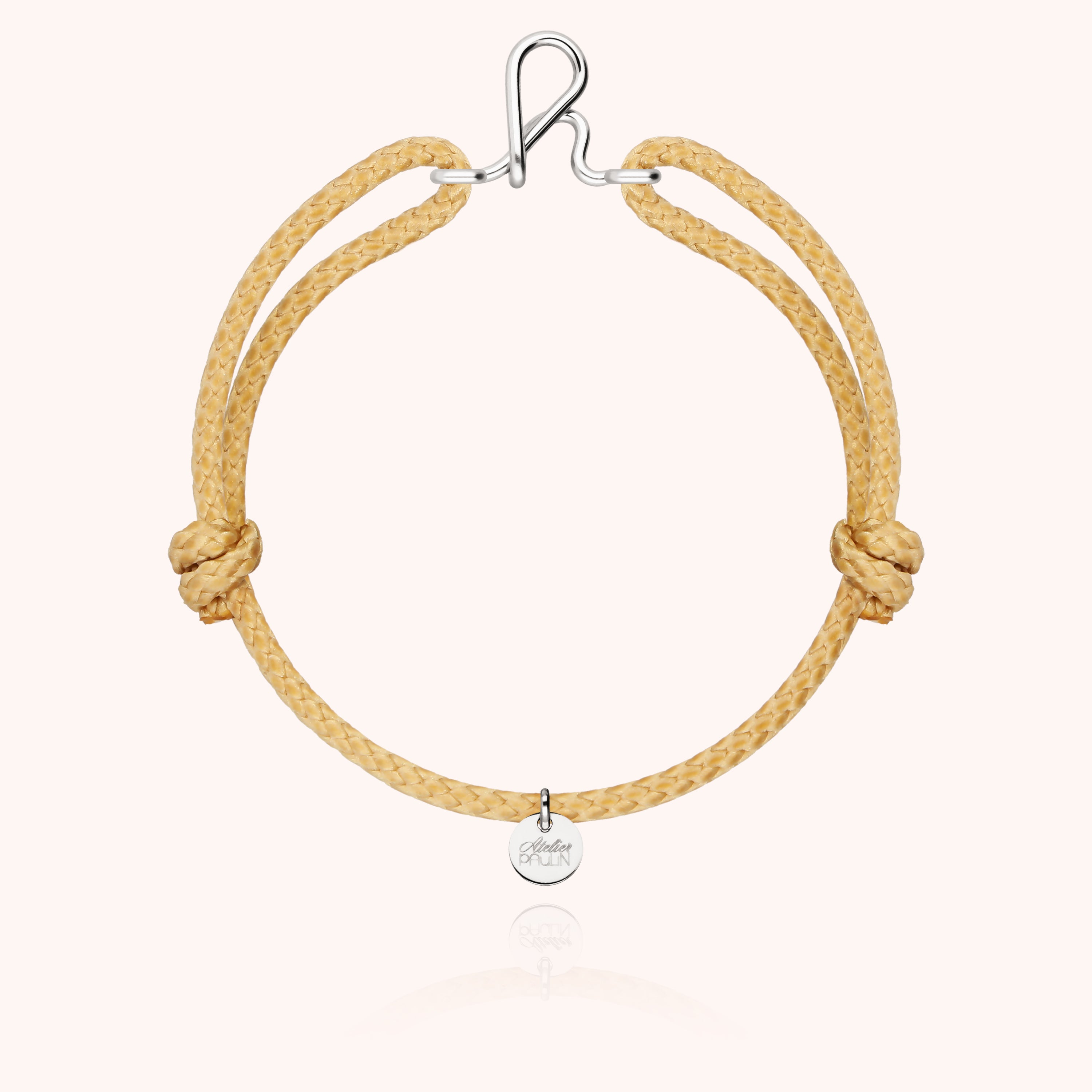 Bracelet Cordon Ciré Initiale Homme - argent