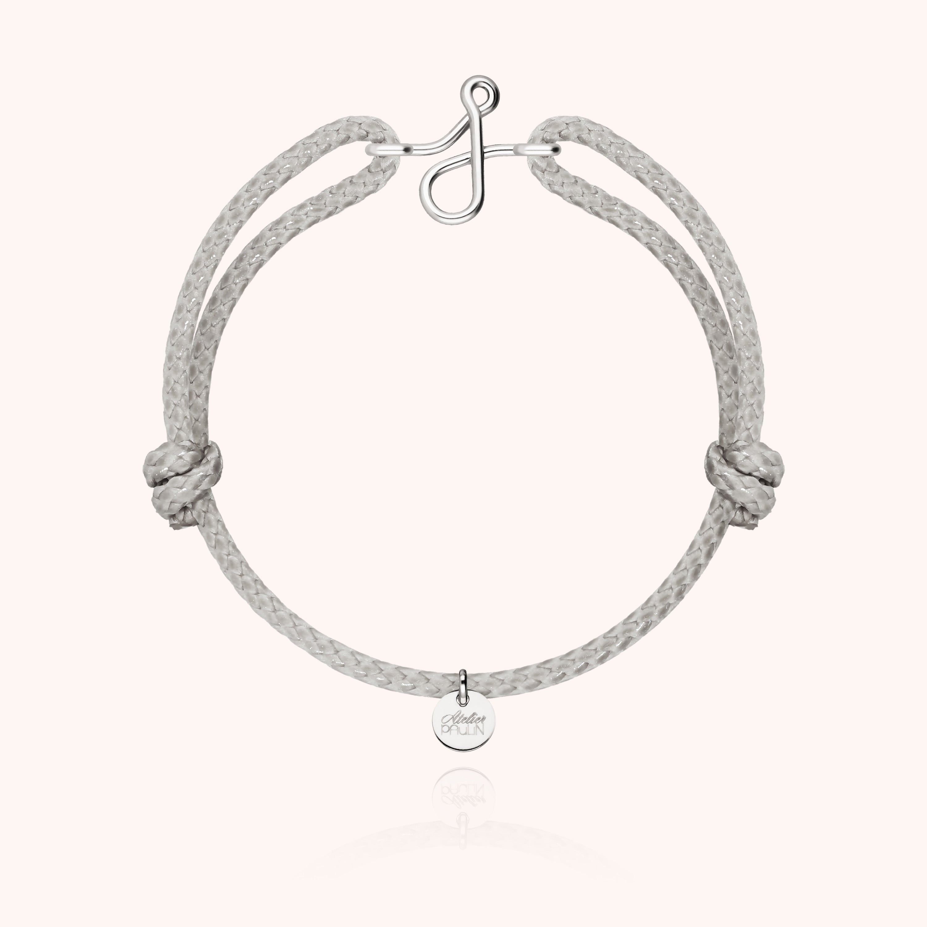Bracelet Cordon Ciré Initiale Homme - argent