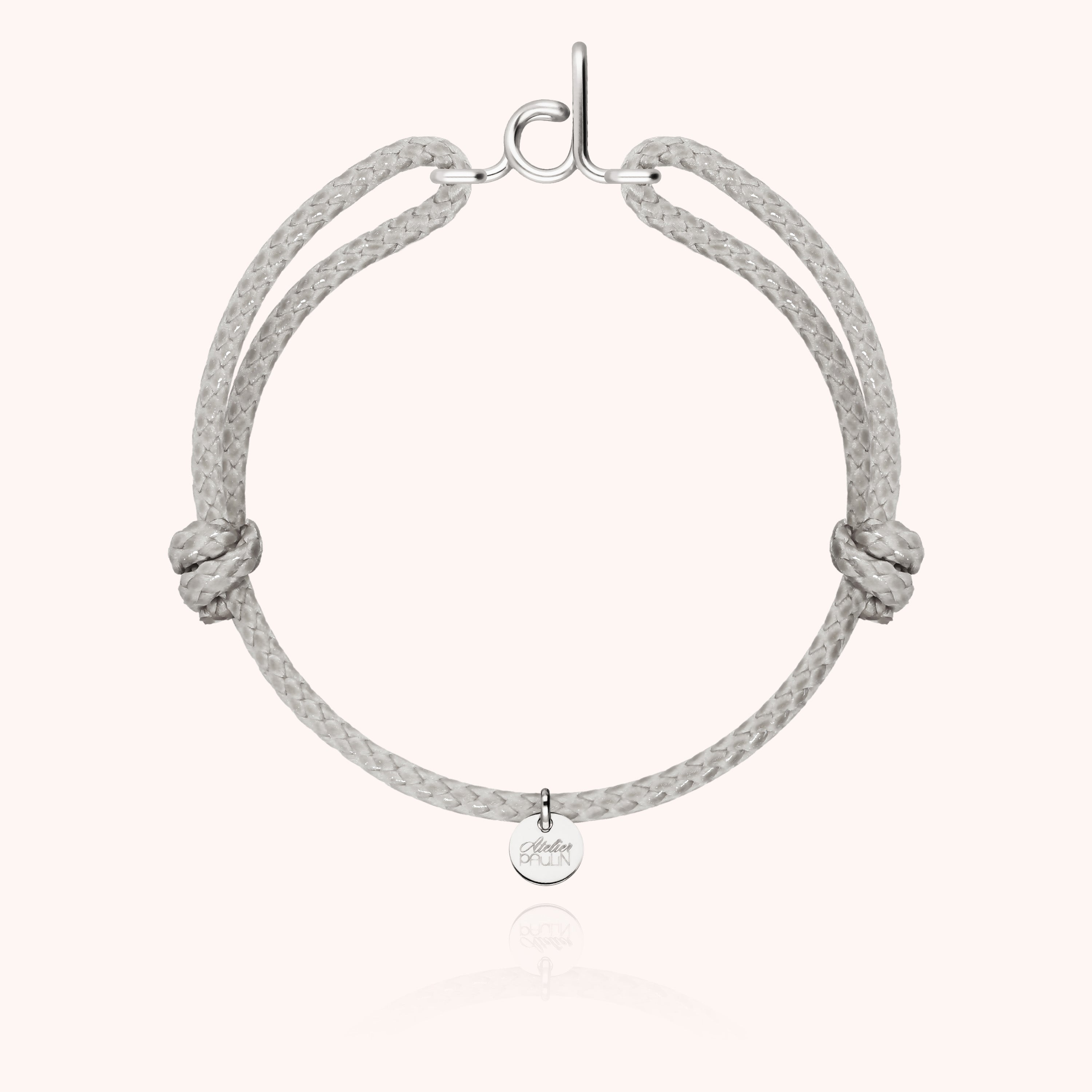 Bracelet Cordon Ciré Initiale Homme - argent