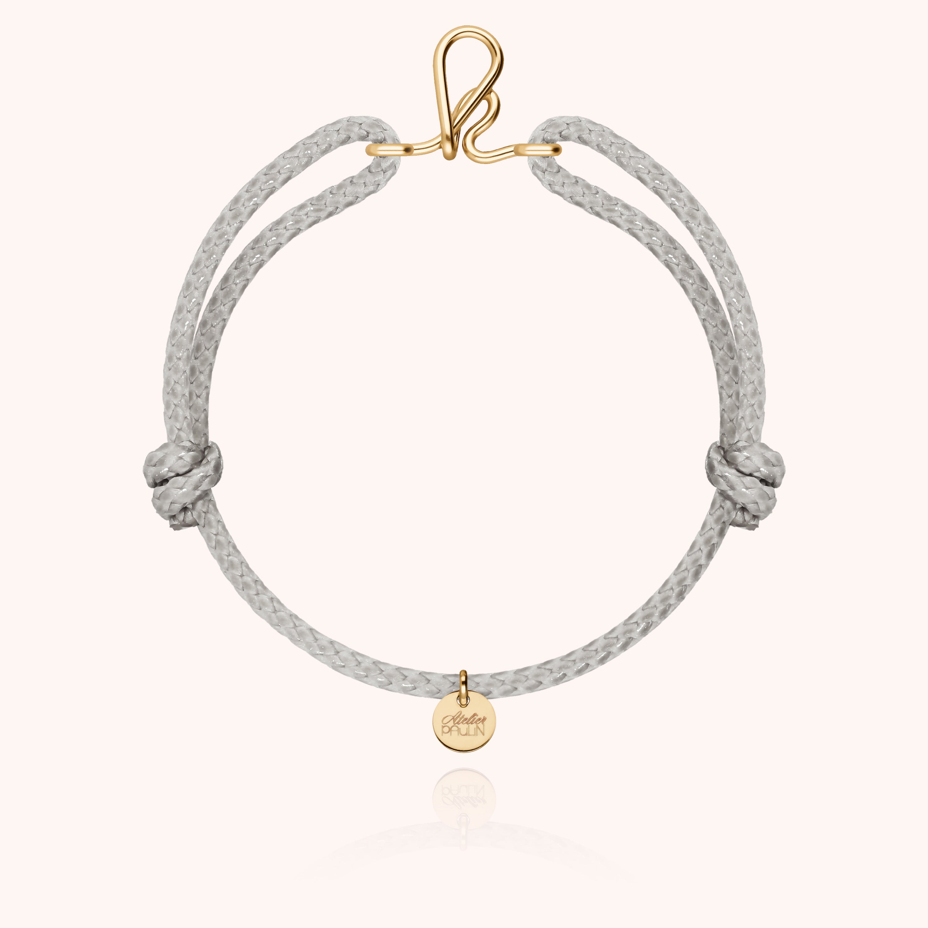 Bracelet Cordon Ciré Initiale Homme - or jaune laminé