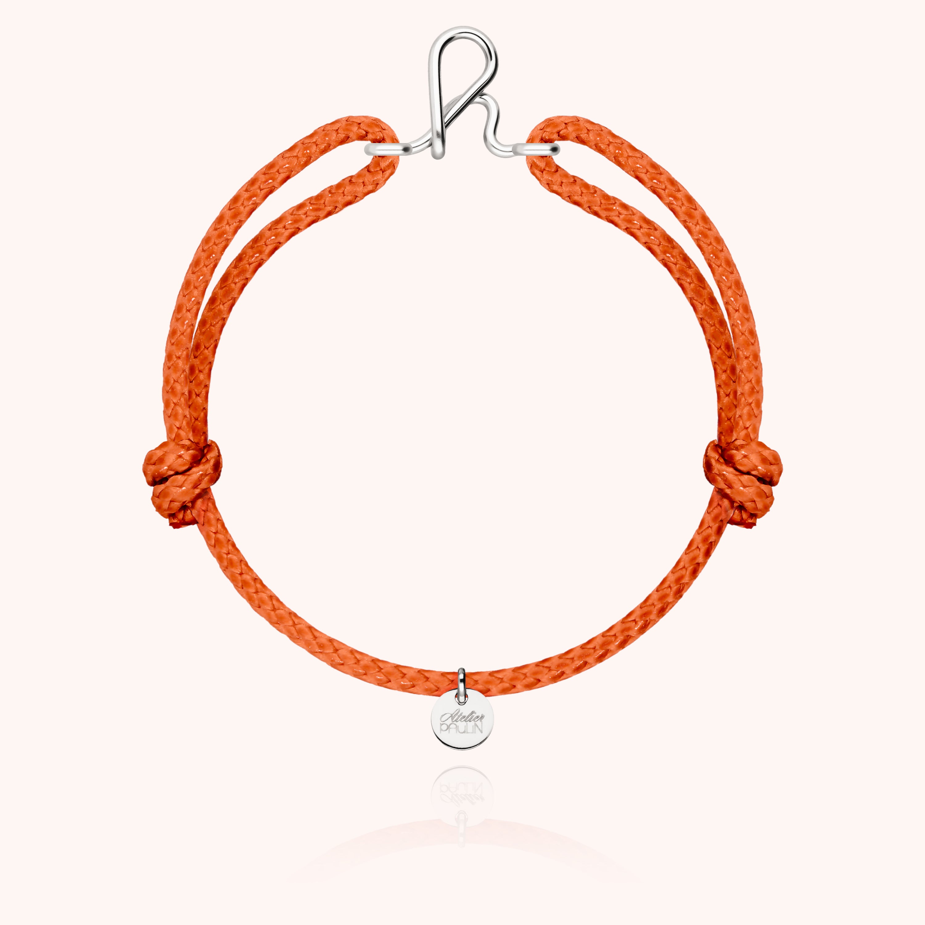 Bracelet Cordon Ciré Initiale Homme - argent