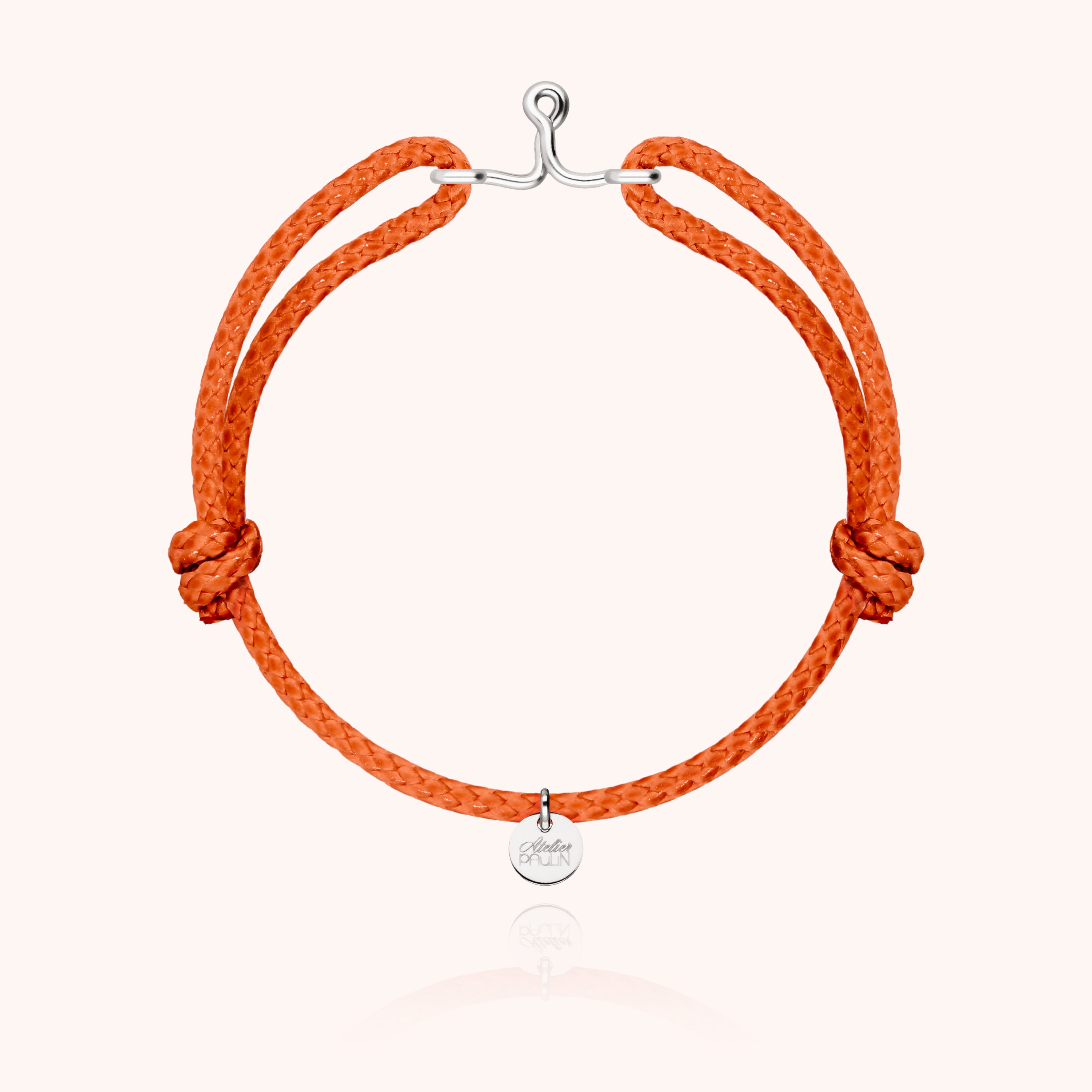 Bracelet Cordon Ciré Initiale Homme - argent