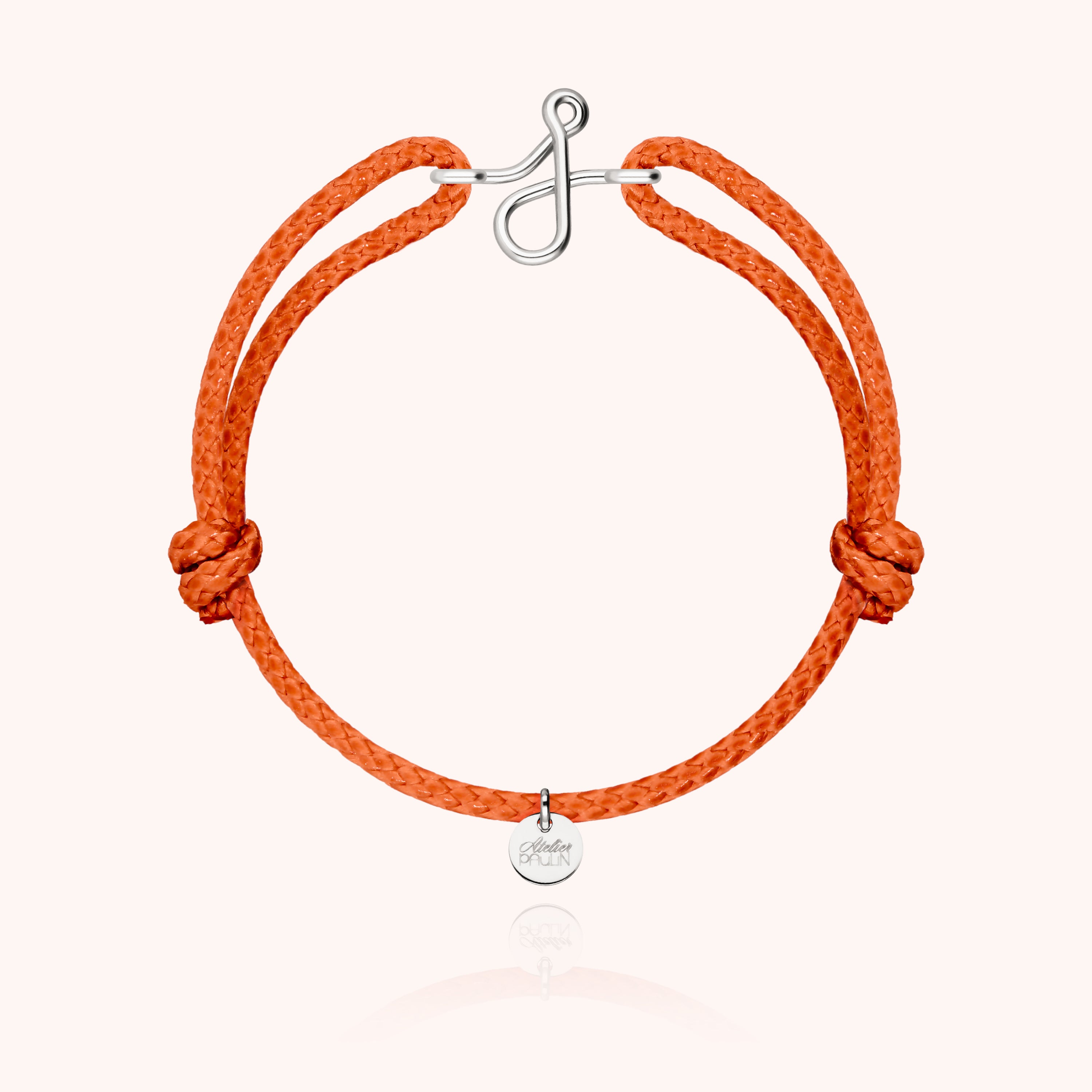 Bracelet Cordon Ciré Initiale Homme - argent