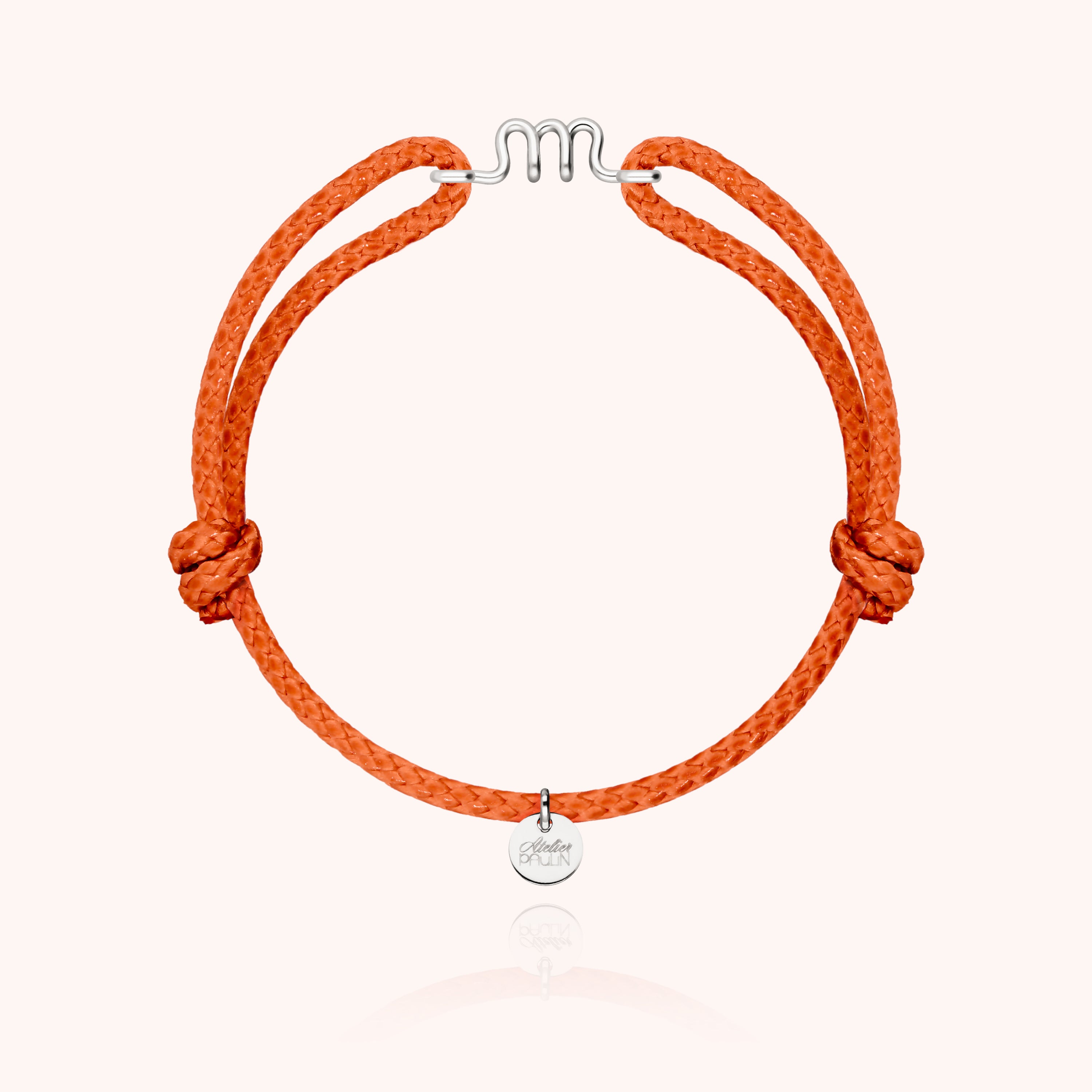 Bracelet Cordon Ciré Initiale Homme - argent