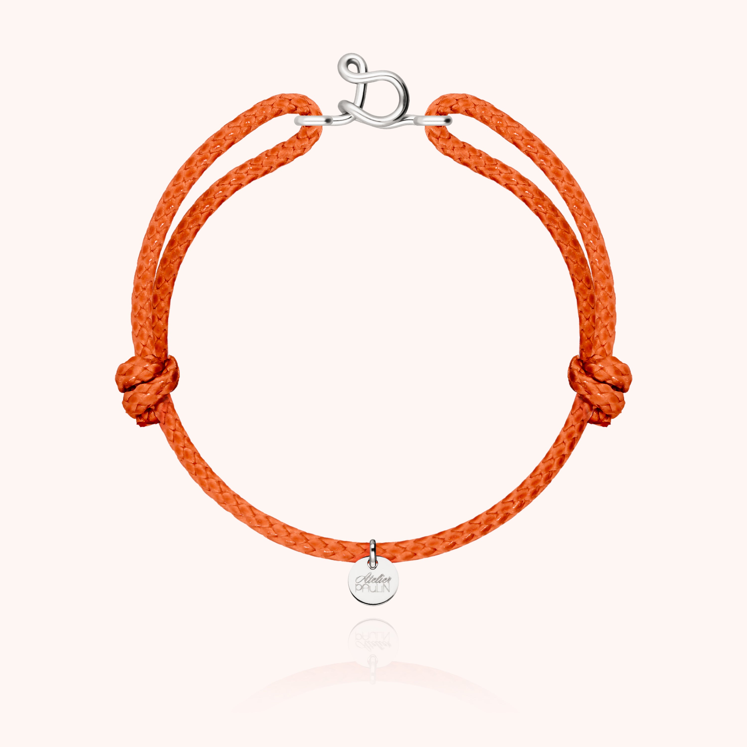 Bracelet Cordon Ciré Initiale Homme - argent