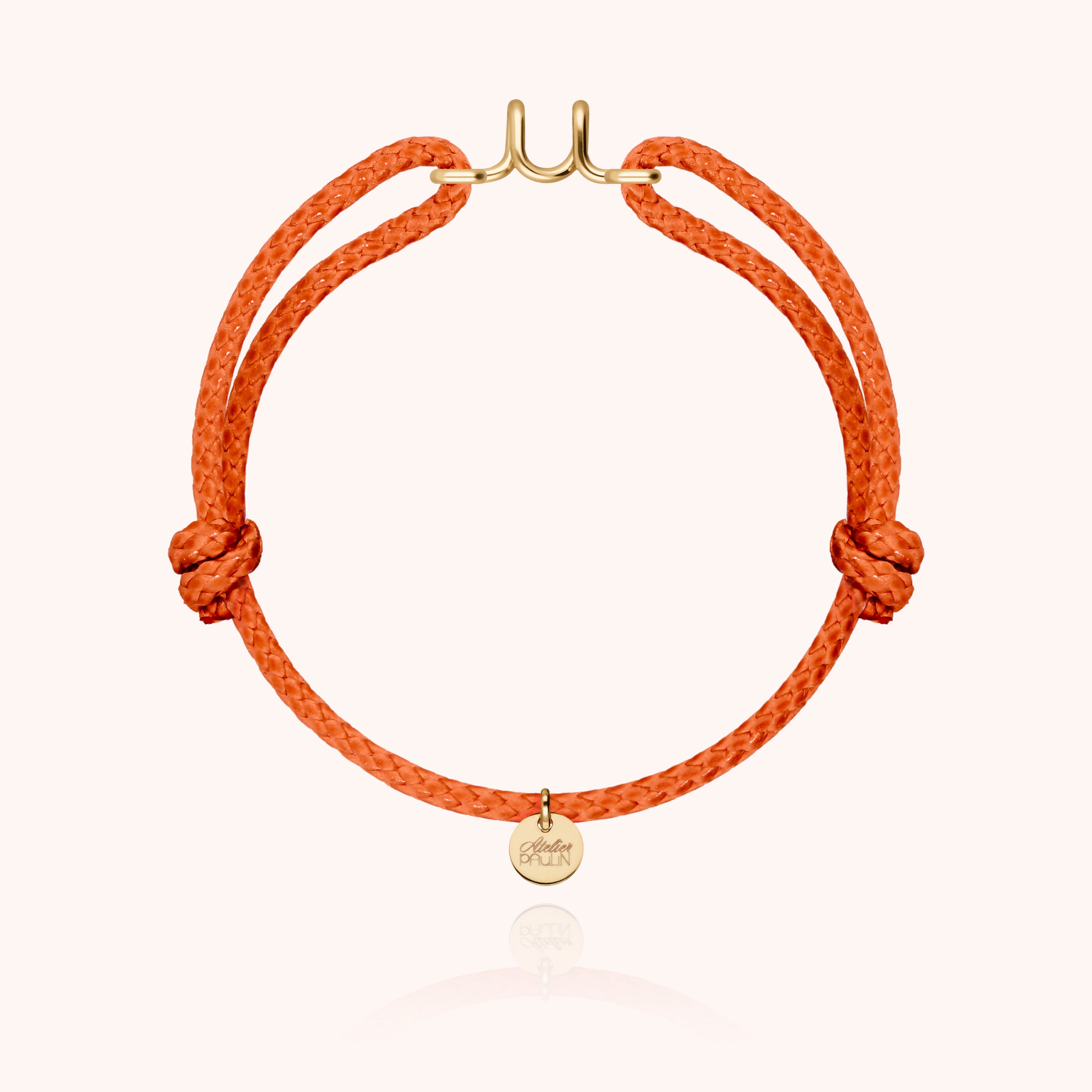 Bracelet Cordon Ciré Initiale Homme - or jaune laminé