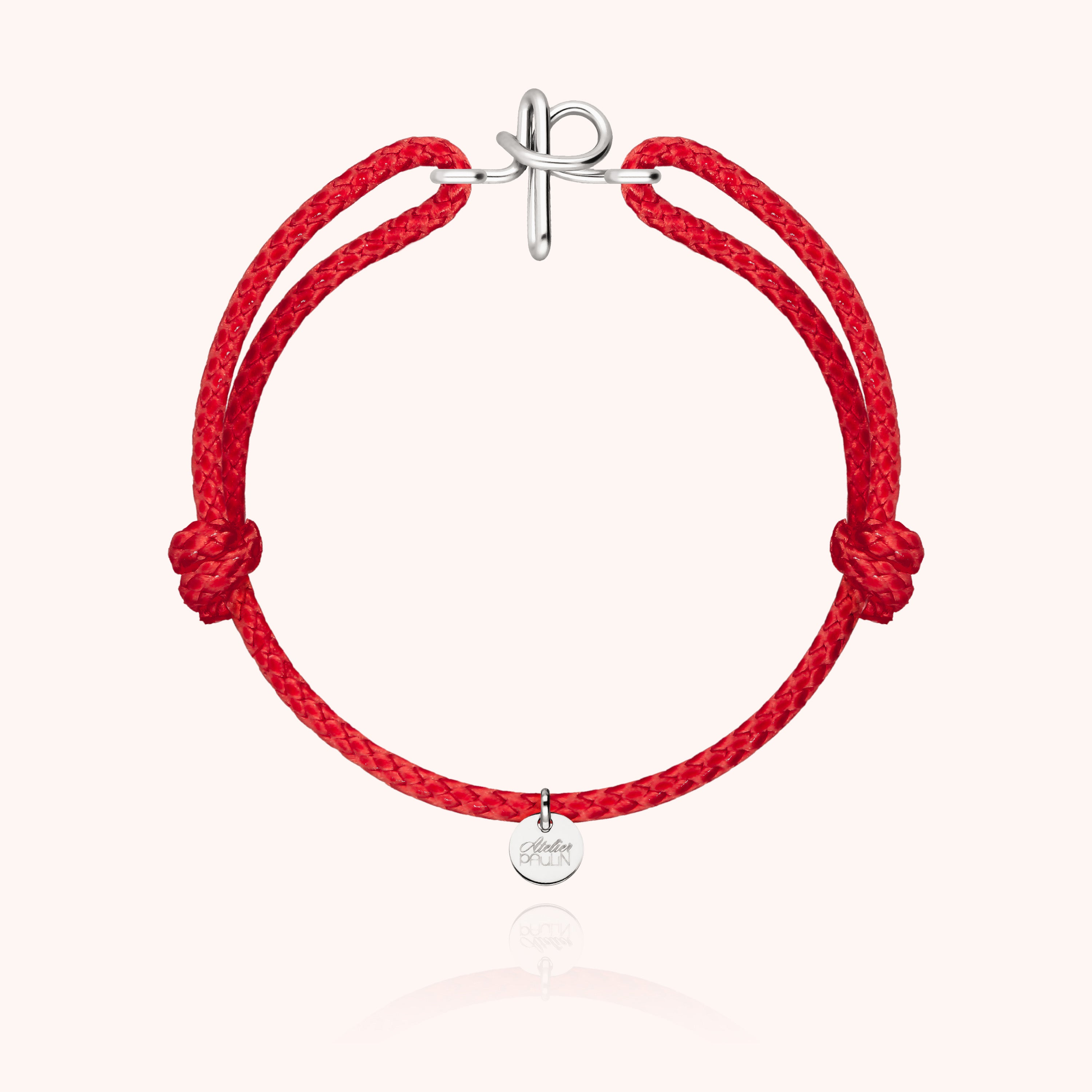 Bracelet Cordon Ciré Initiale Homme - argent