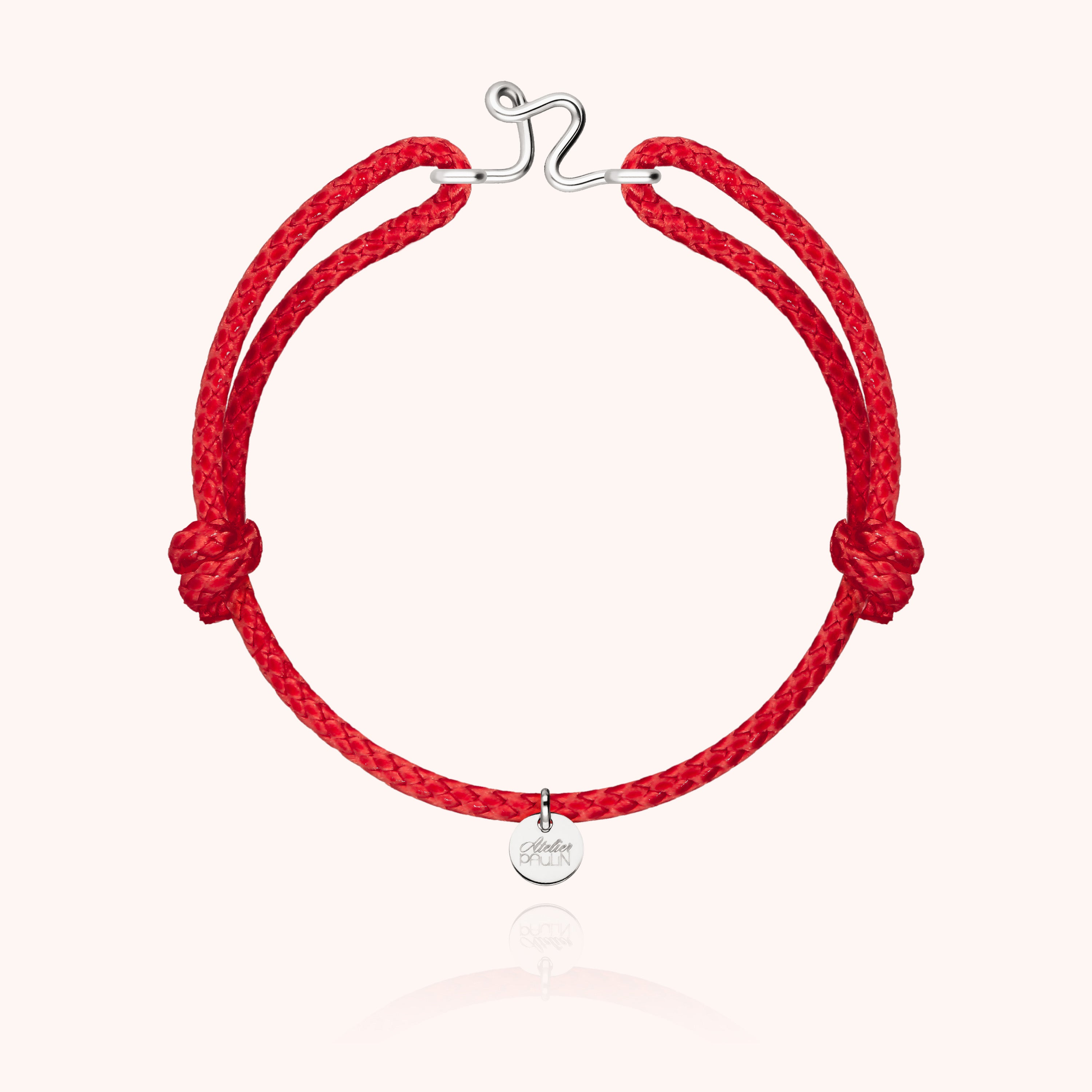 Bracelet Cordon Ciré Initiale Homme - argent