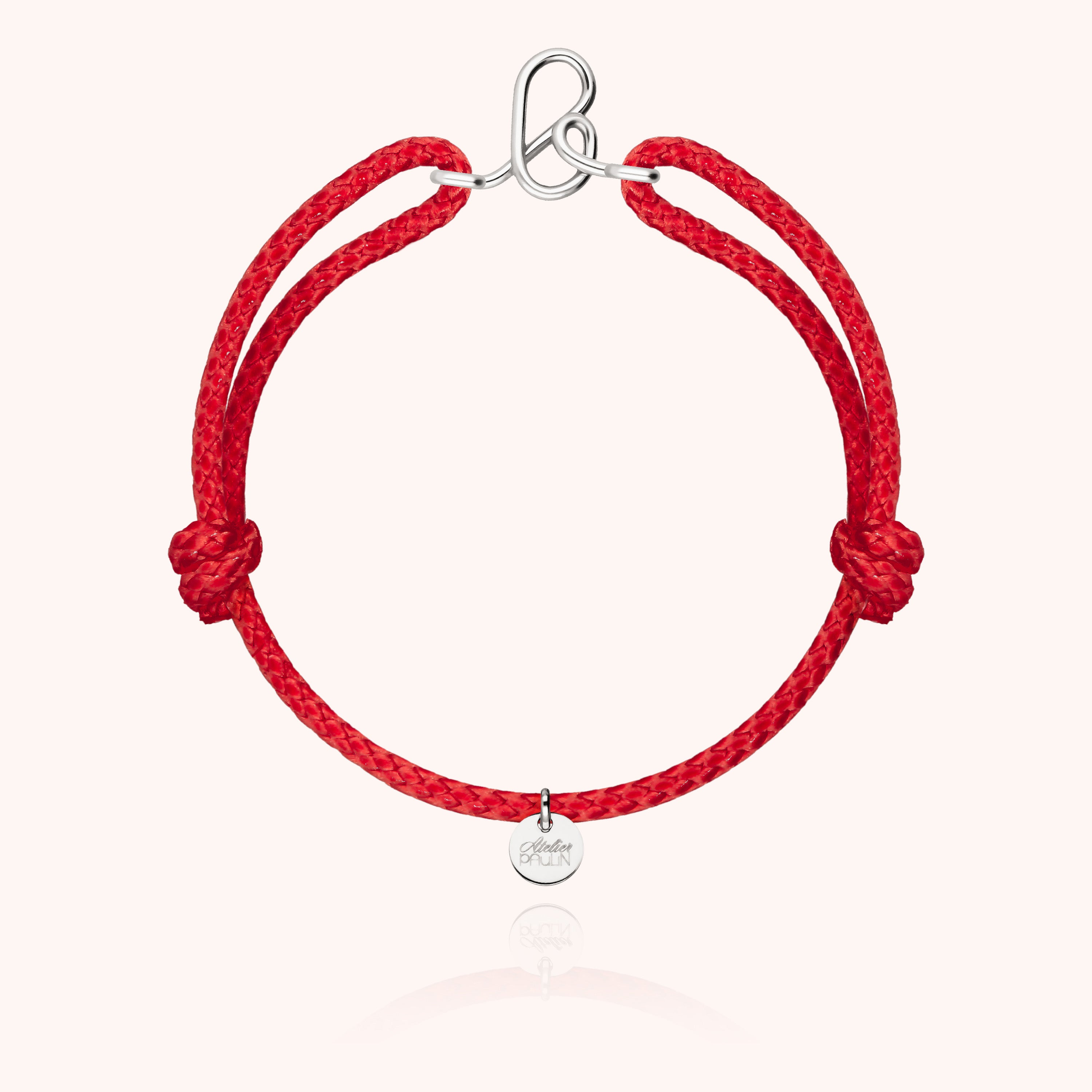 Bracelet Cordon Ciré Initiale Homme - argent